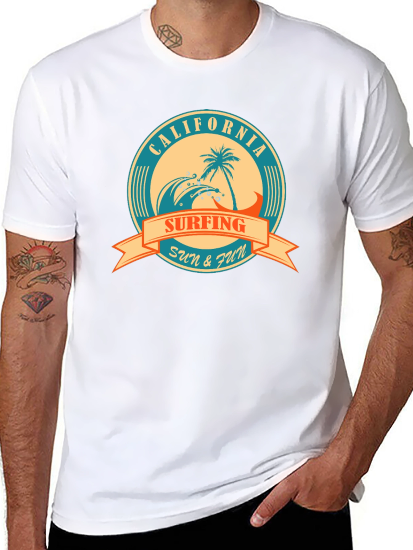 California Surfing Graphic T-Shirt - Sun & Fun