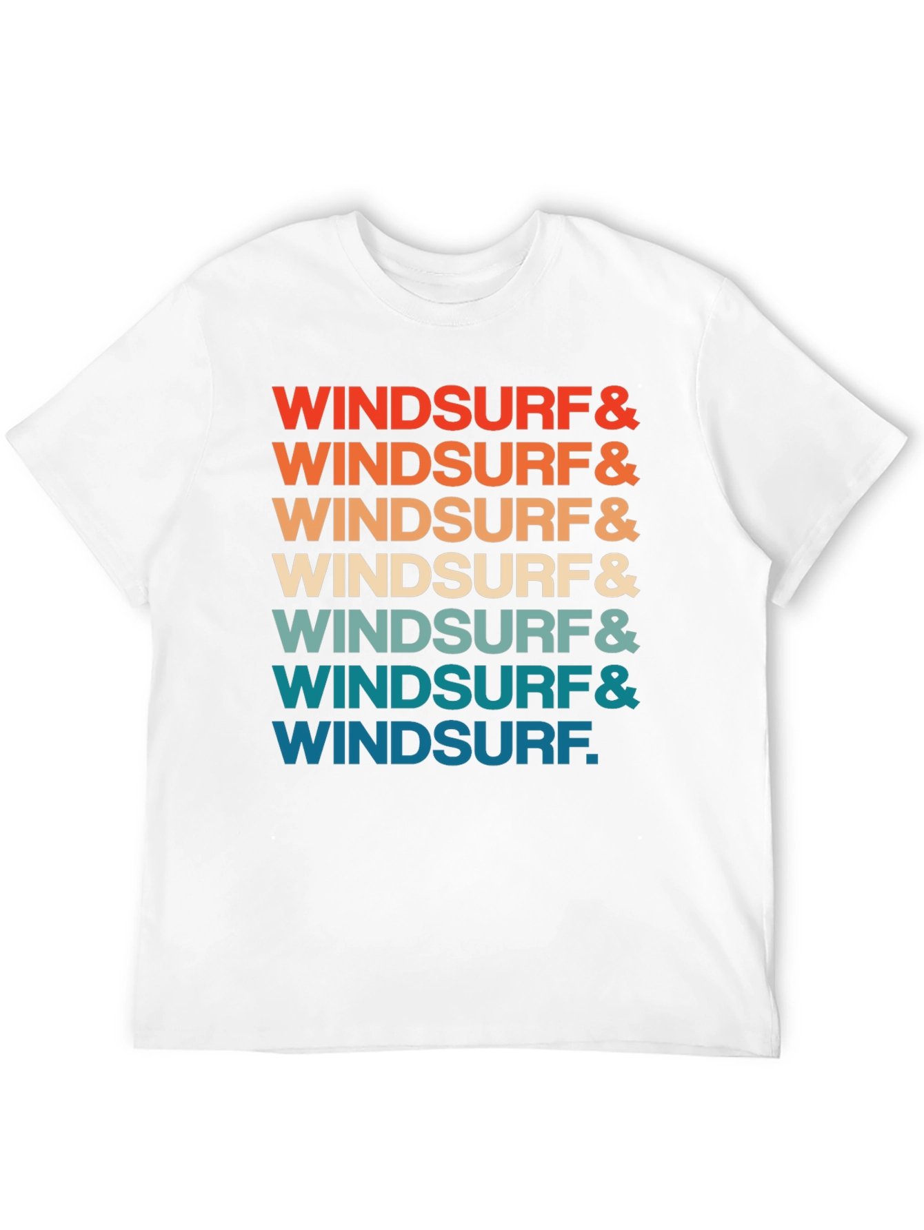 Retro Windsurf Graphic Print Crew Neck T-Shirt