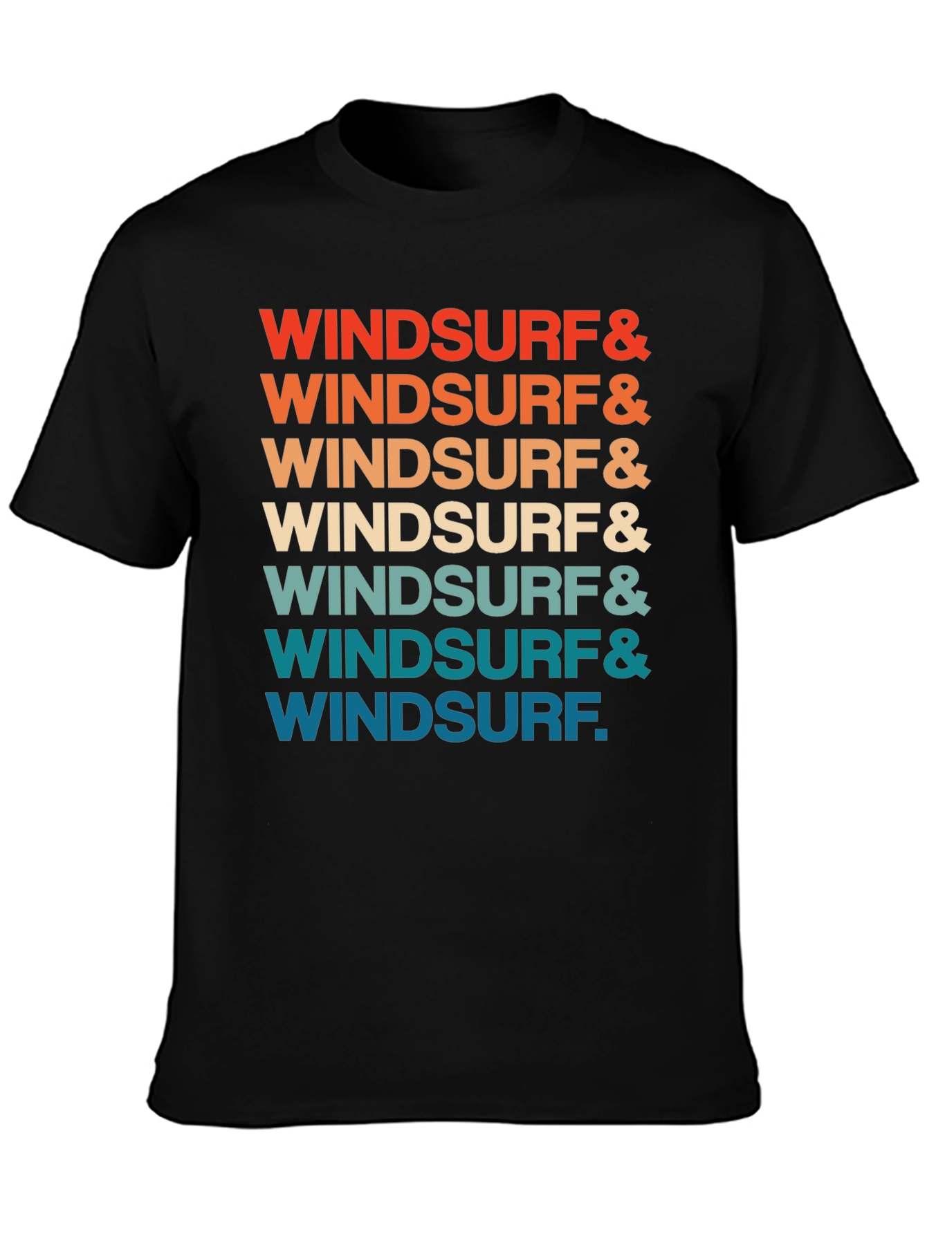 Retro Windsurf Graphic Print Crew Neck T-Shirt