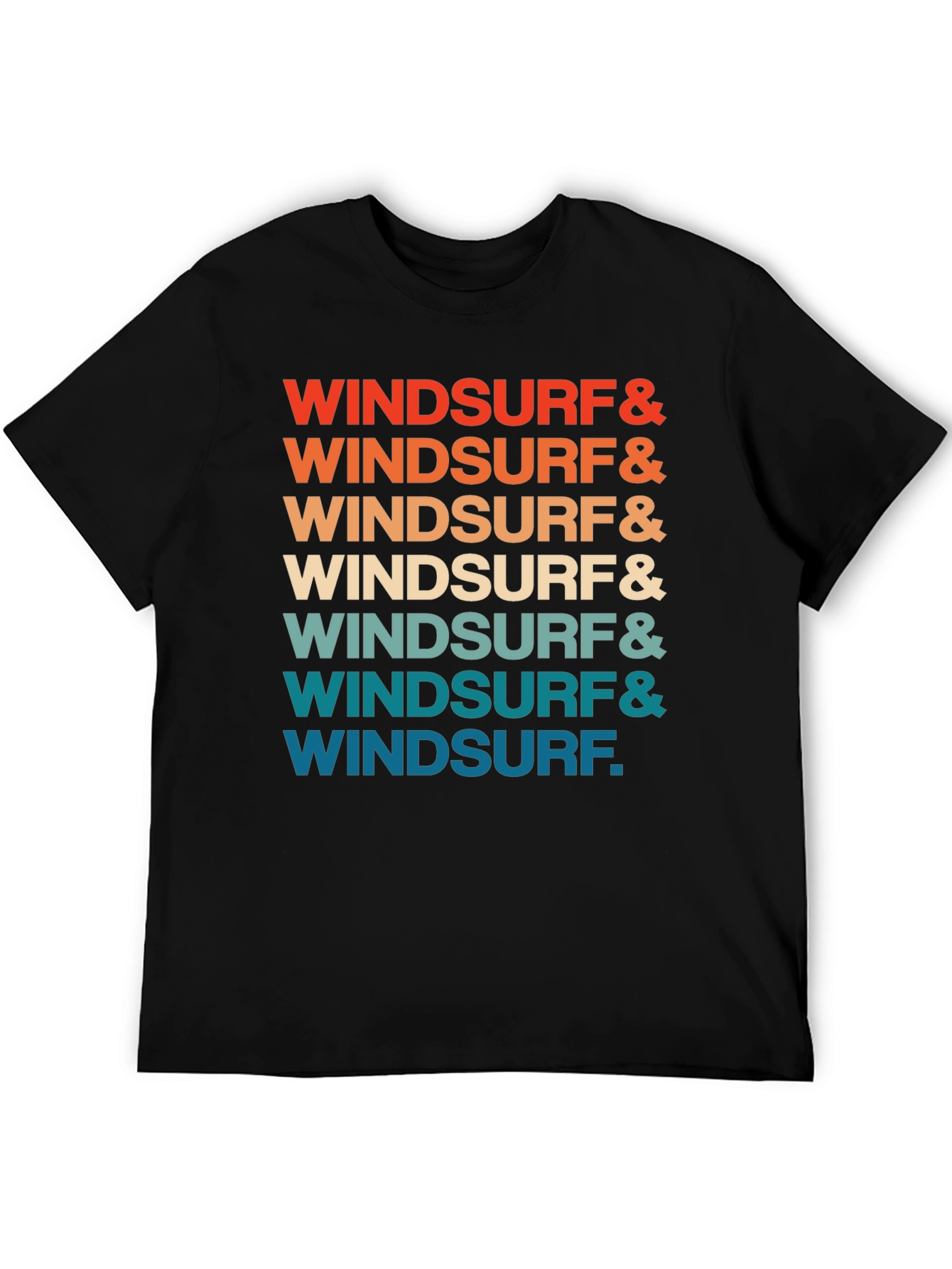 Retro Windsurf Graphic Print Crew Neck T-Shirt