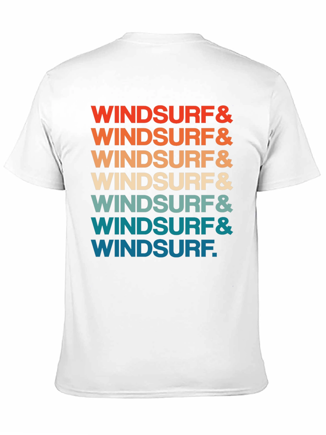 Retro Windsurf Graphic Print Crew Neck T-Shirt