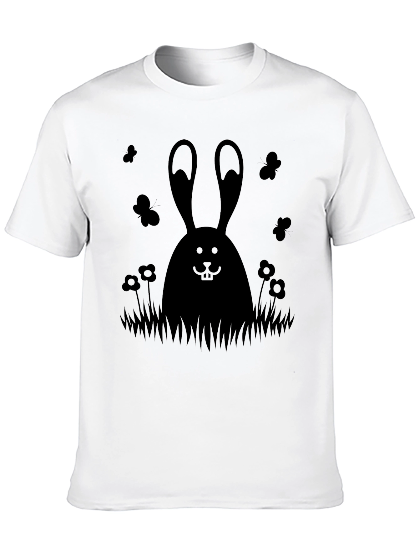 Mens Black Bunny Graphic Tee