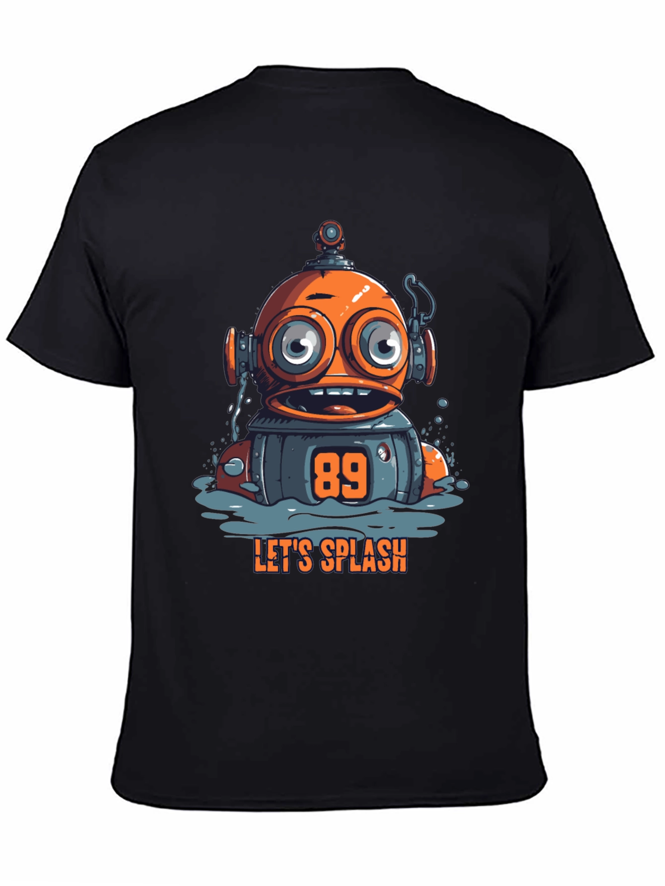 Fun Robot Graphic T-Shirt - Lets Splash!