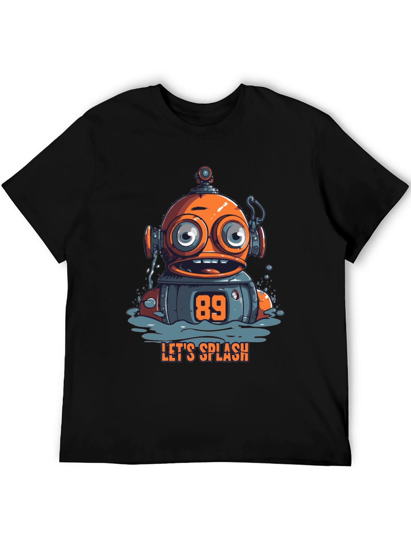 Fun Robot Graphic T-Shirt - Lets Splash!