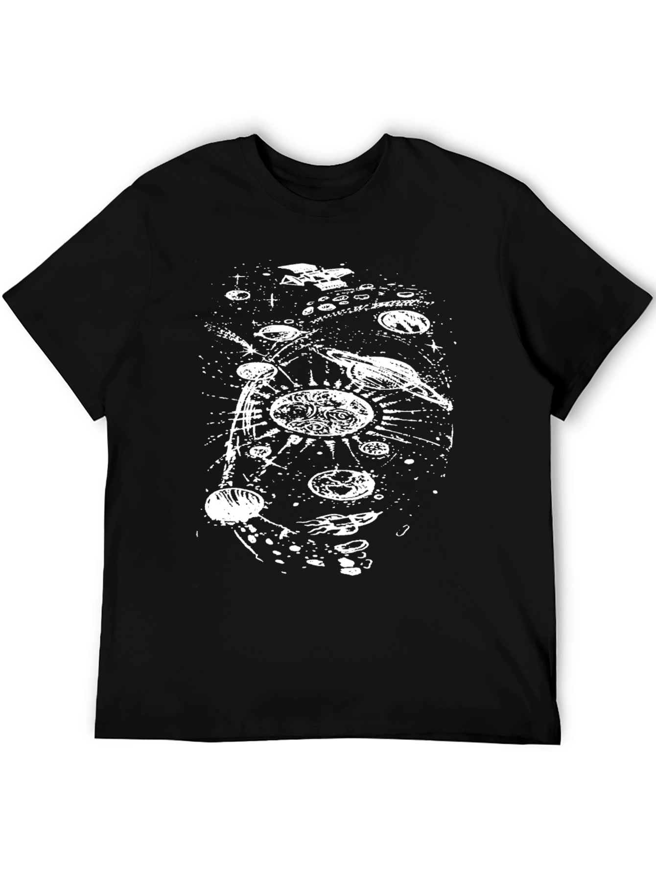 Galaxy Graphic Tee - Black Cotton Universe T-Shirt