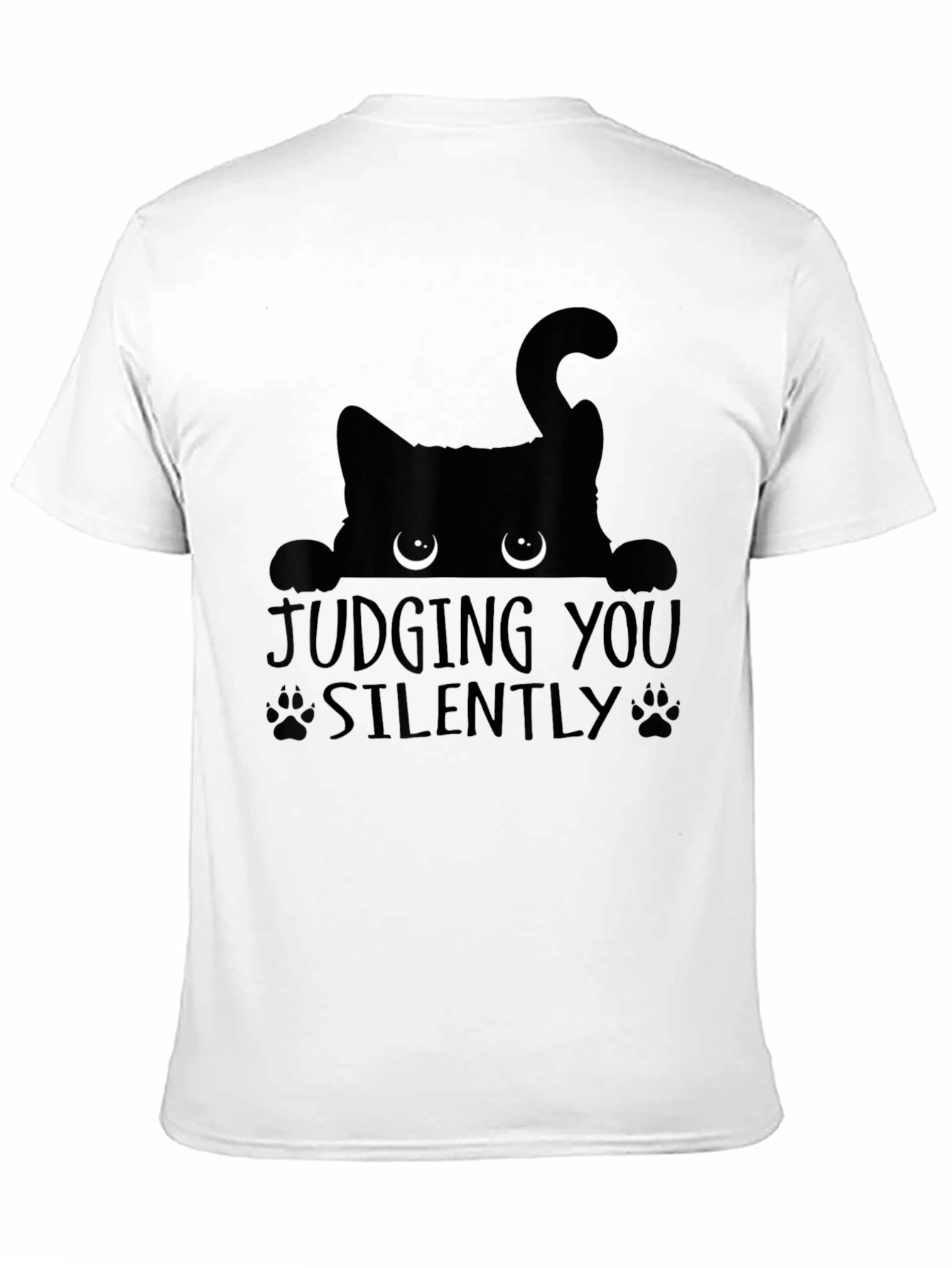 Judging You Silently Black Cat Graphic Tee