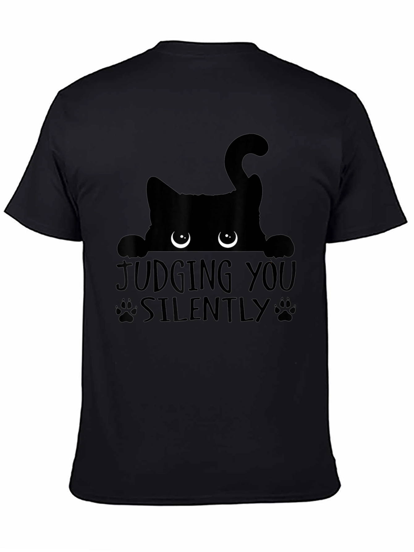 Judging You Silently Black Cat Graphic Tee