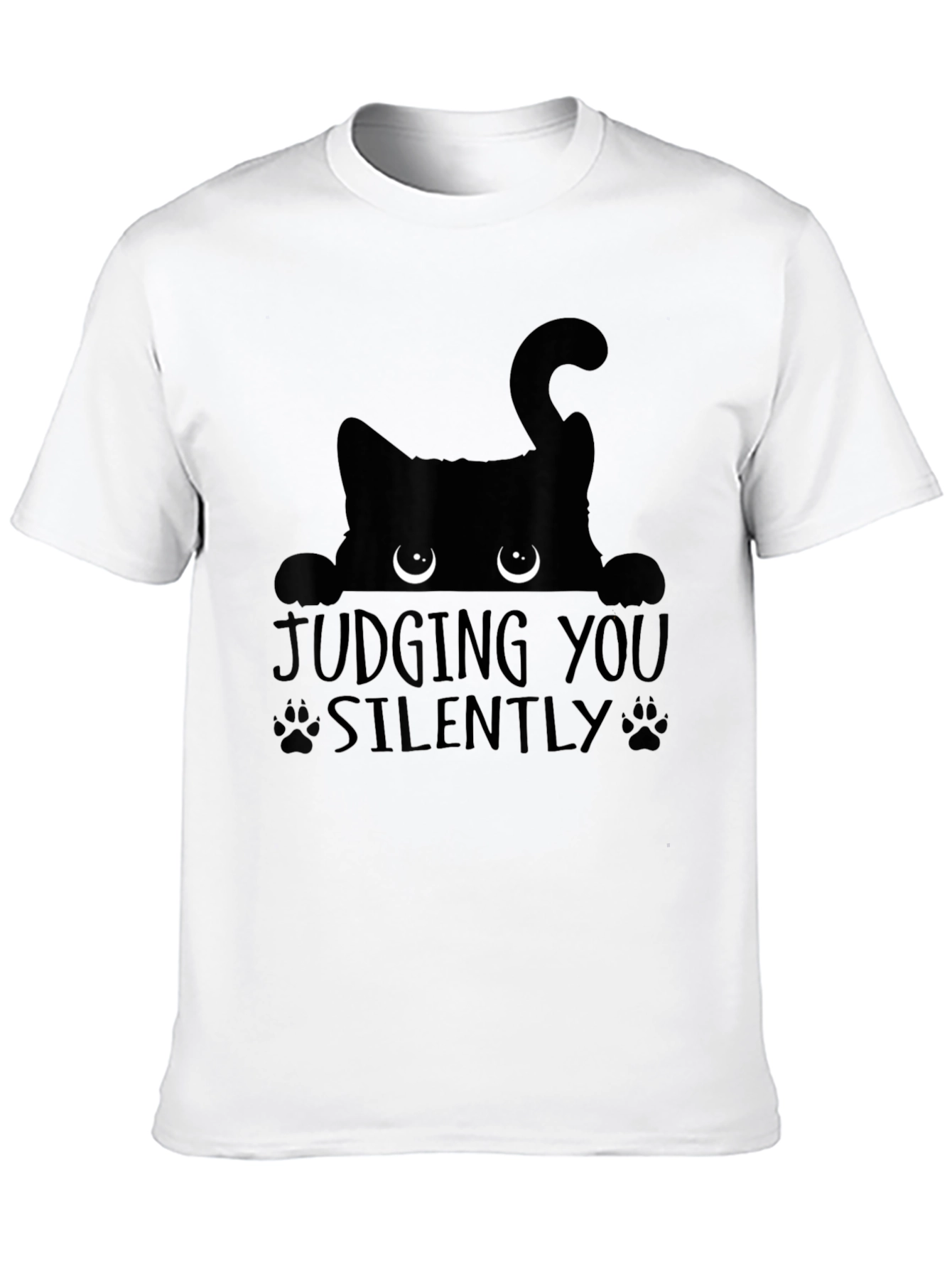 Judging You Silently Black Cat Graphic Tee