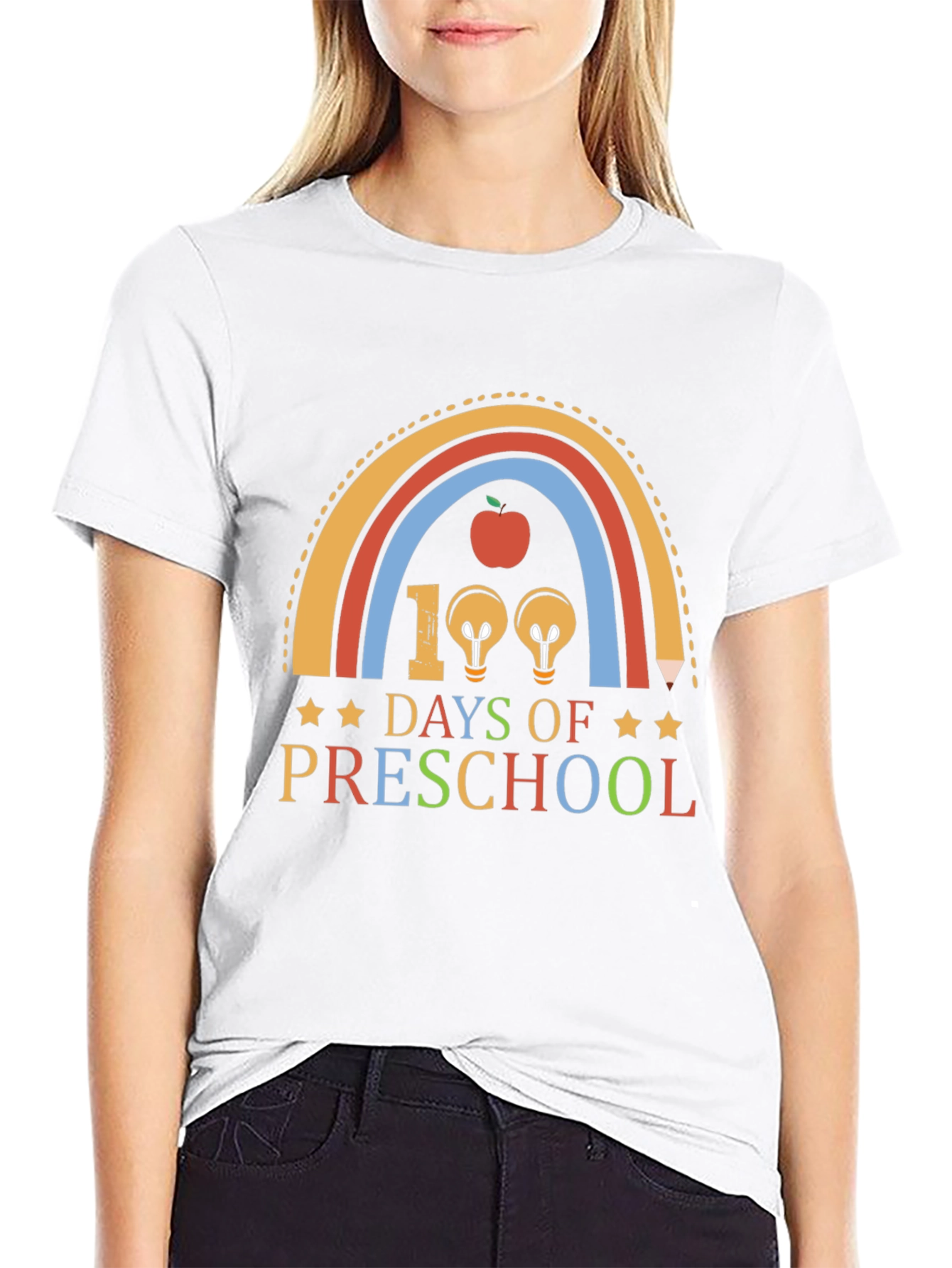 100 Days of Preschool Rainbow T-Shirt