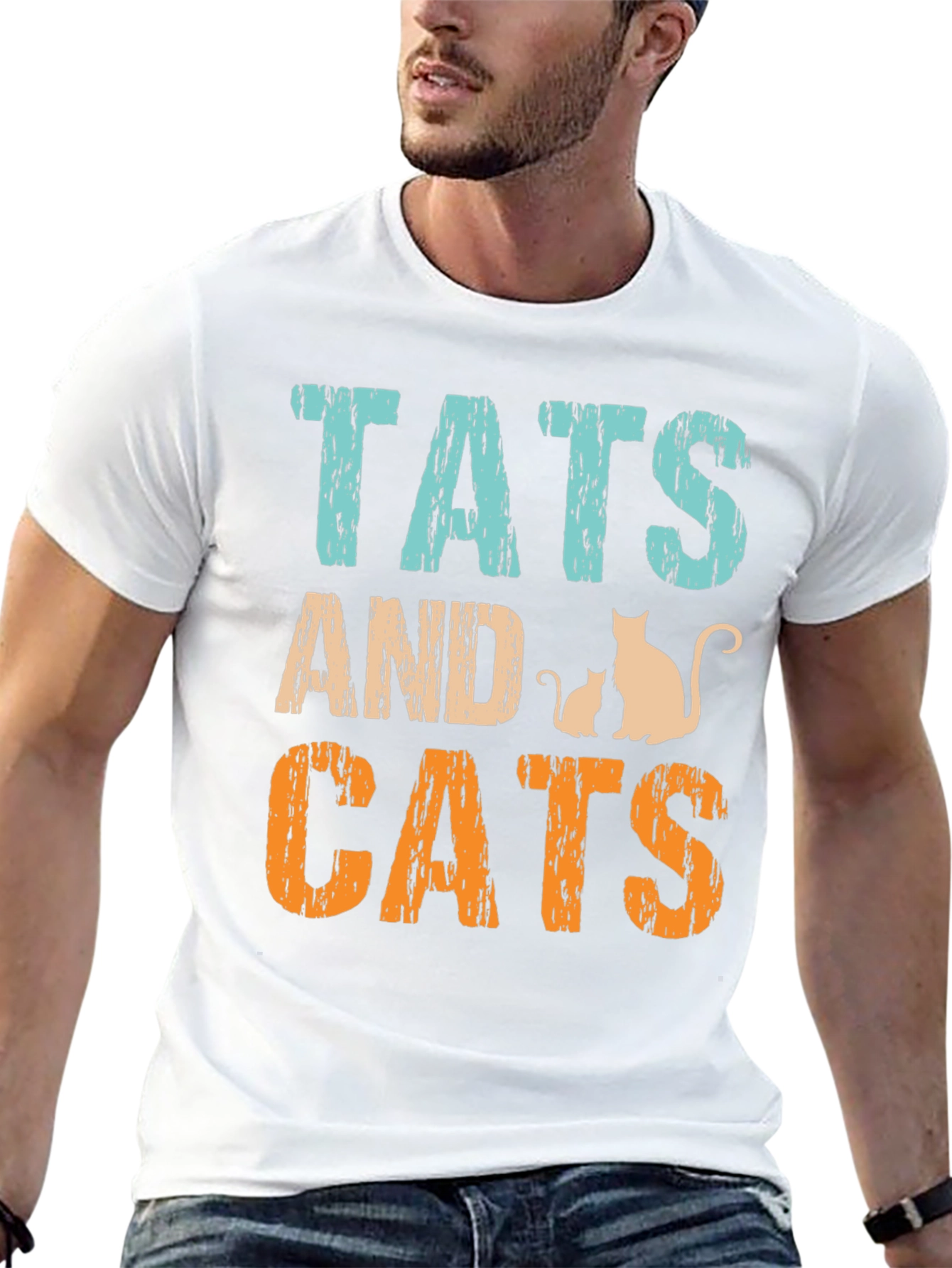 Tats and Cats Graphic Tee - Black