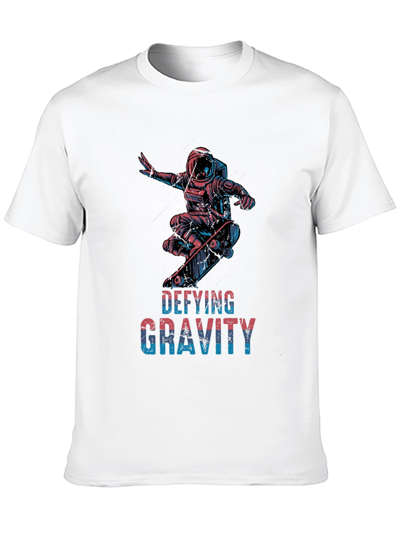 Defying Gravity Astronaut Skateboarder Graphic T-Shirt
