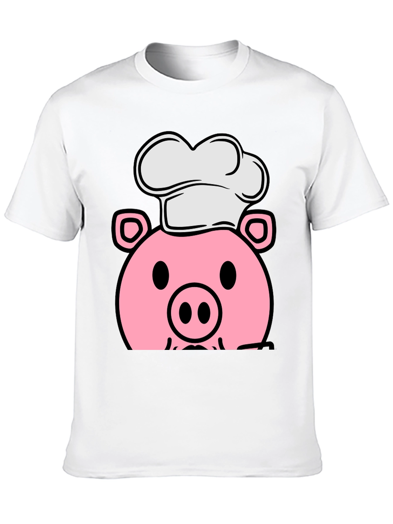 Pig Chef Graphic Tee - Black Cotton T-Shirt