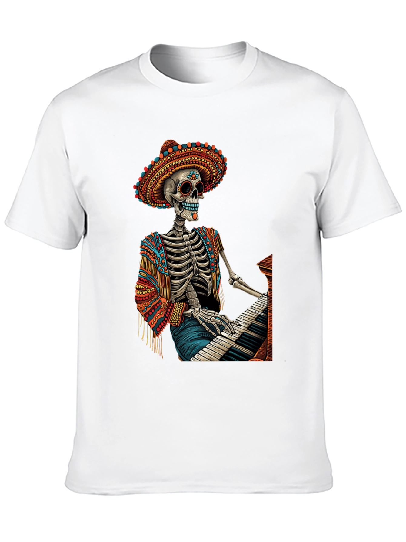 Day of the Dead Skeleton Pianist T-Shirt