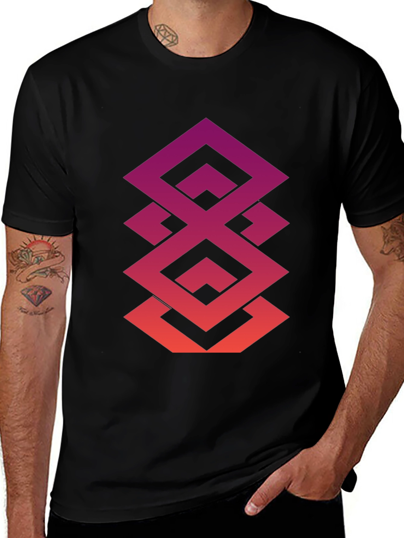 Geometric Gradient Tee - Modern Streetwear