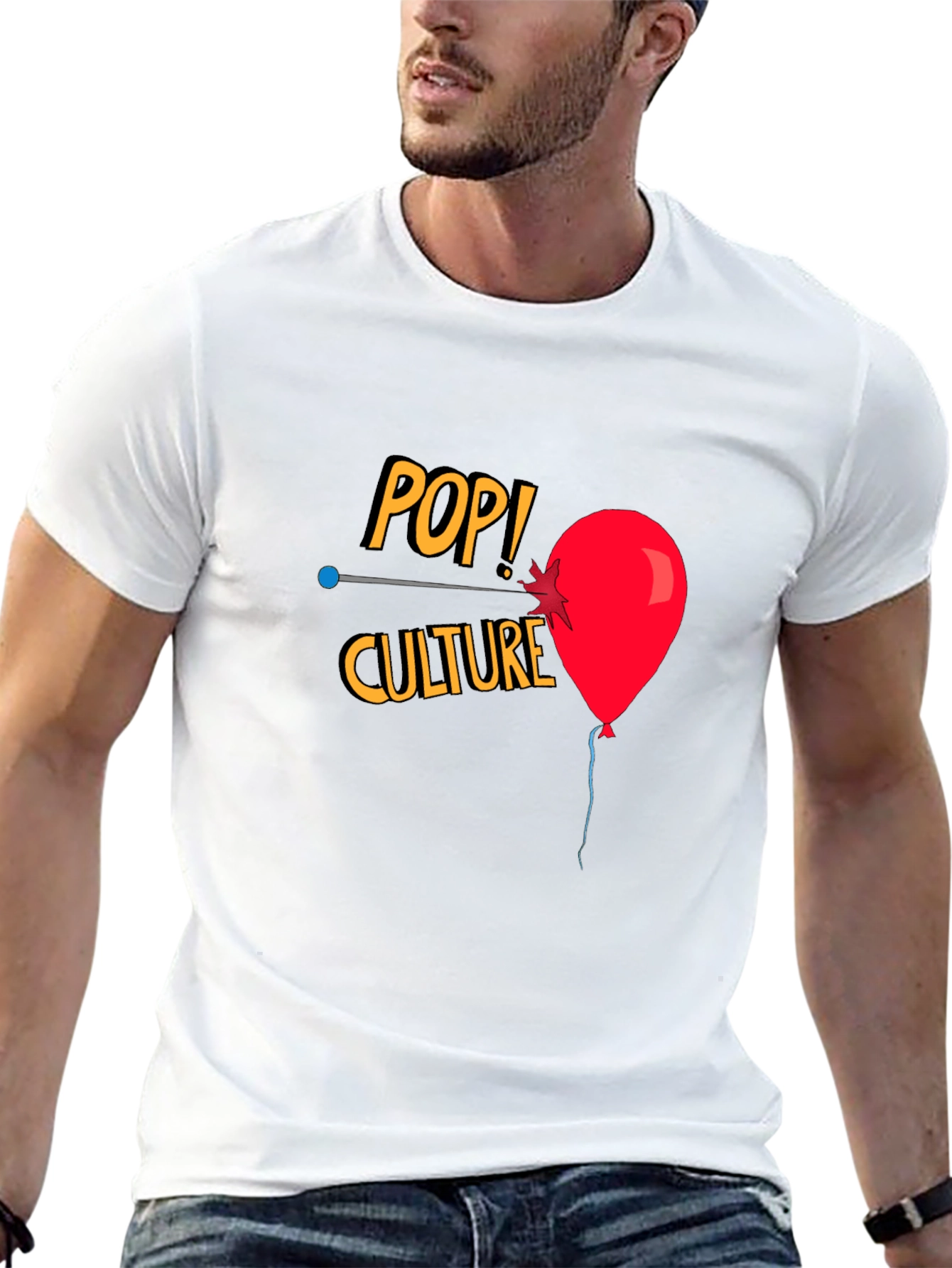 Pop Culture T-Shirt with Balloon Graphic