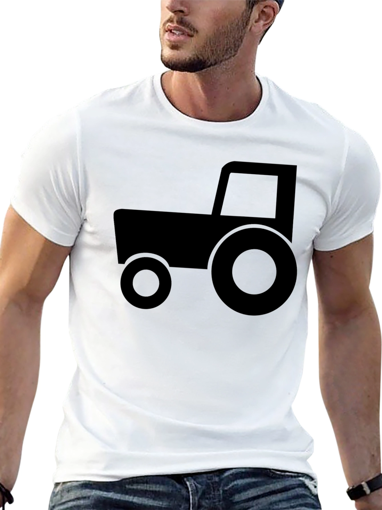 Black Tractor Graphic T-Shirt