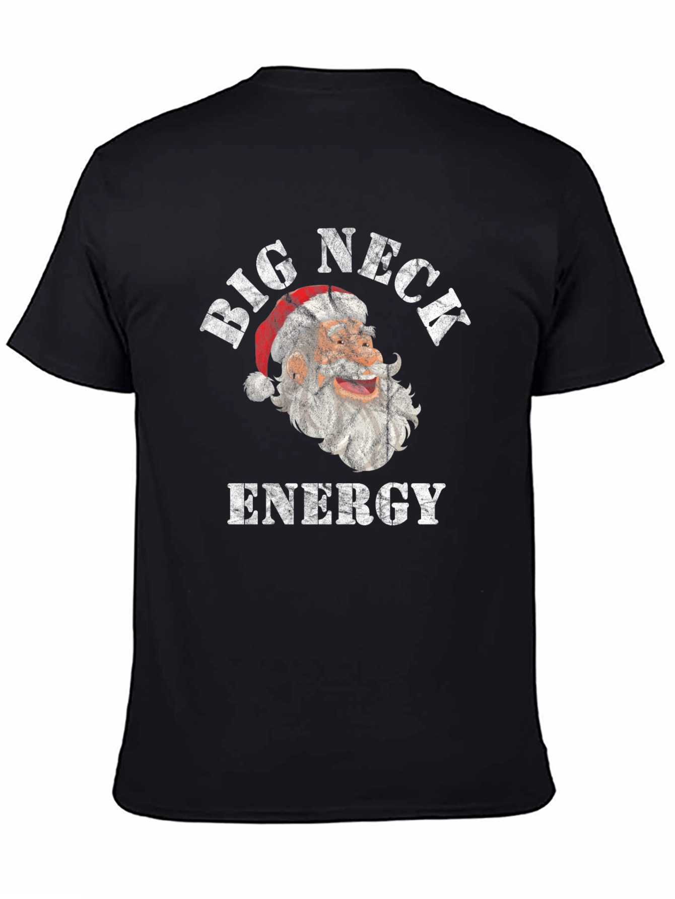 Big Neck Energy Santa Christmas Graphic Tee