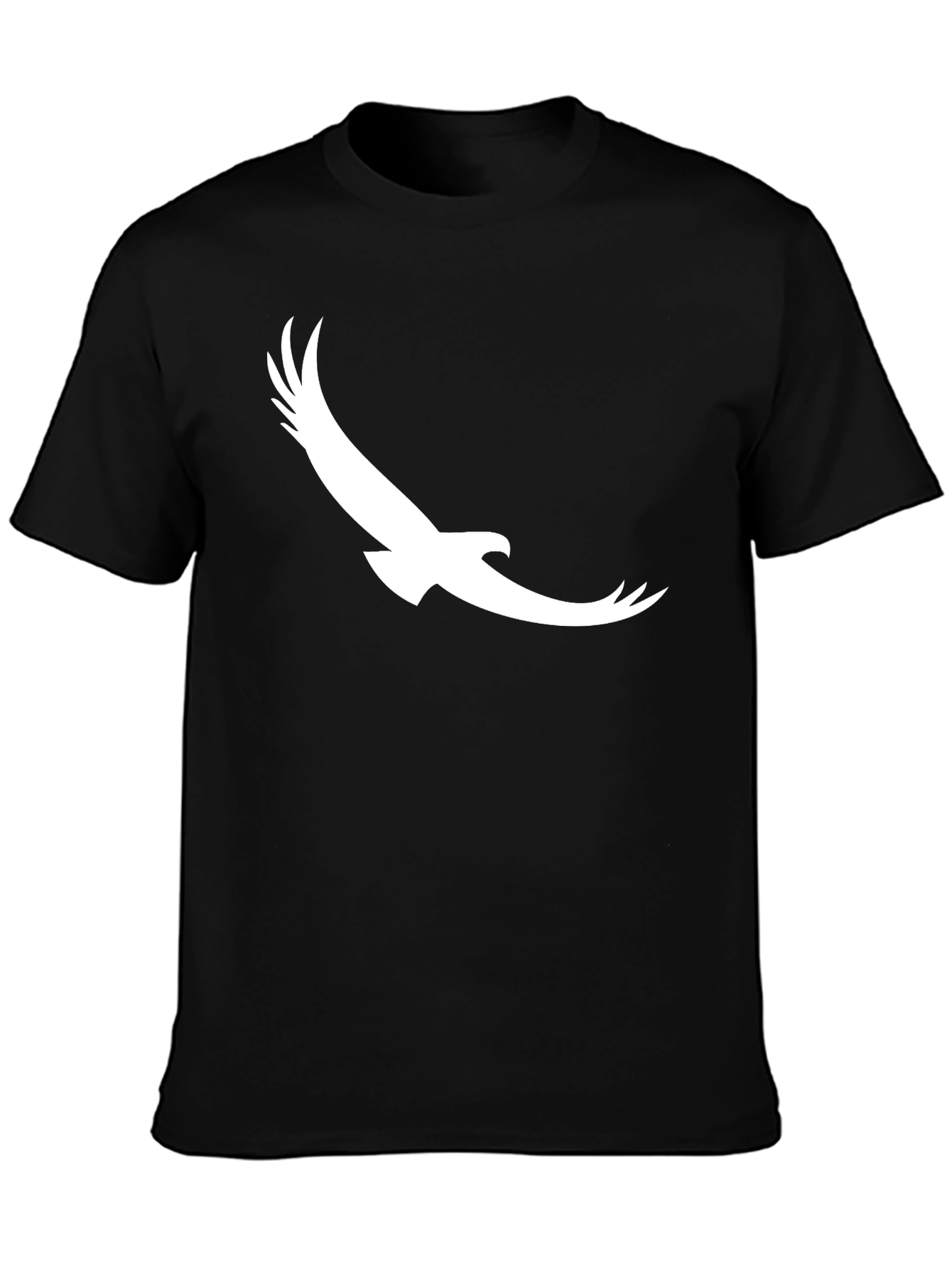 Black T-Shirt with White Eagle Graphic