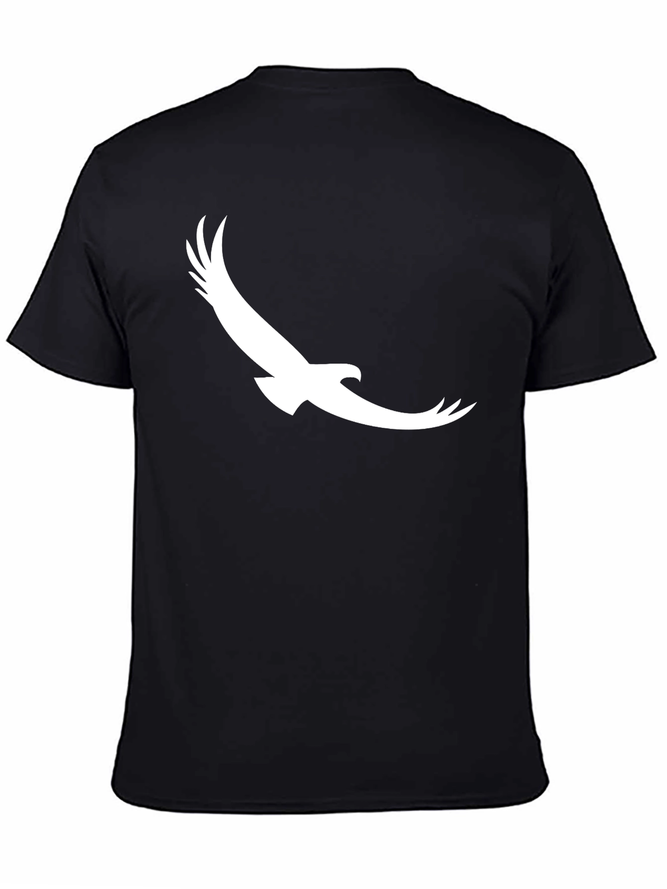 Black T-Shirt with White Eagle Graphic