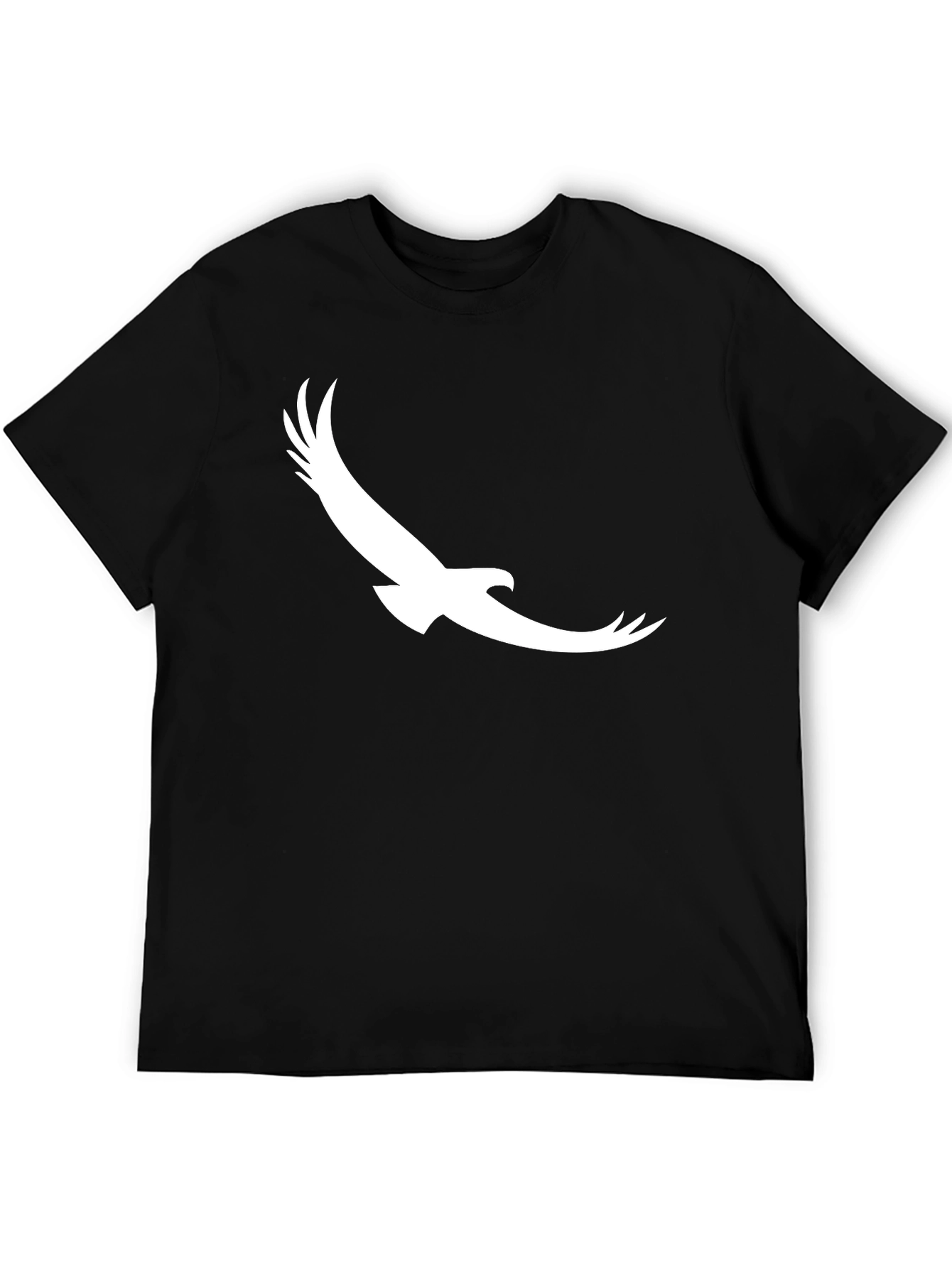 Black T-Shirt with White Eagle Graphic