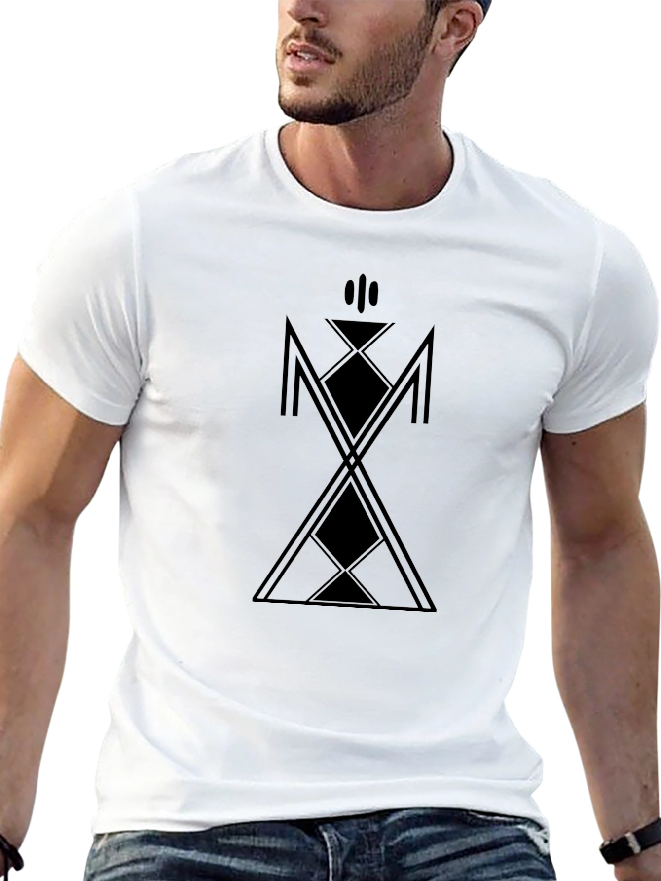 Geometric Graphic Black T-Shirt
