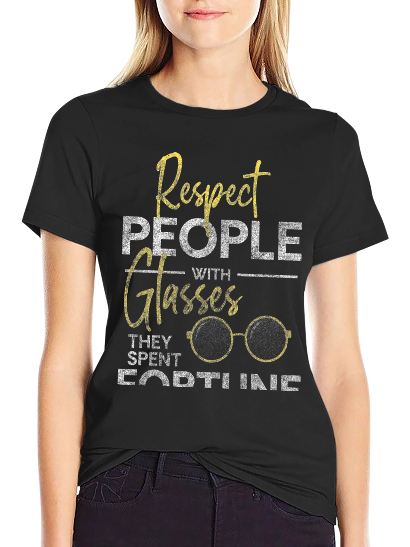 Respect Glasses T-Shirt - Funny Eyeglasses Tee
