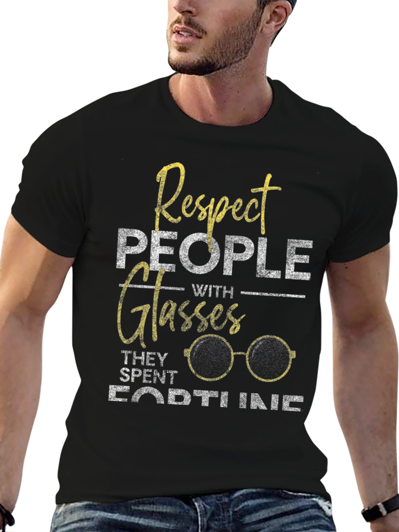 Respect Glasses T-Shirt - Funny Eyeglasses Tee