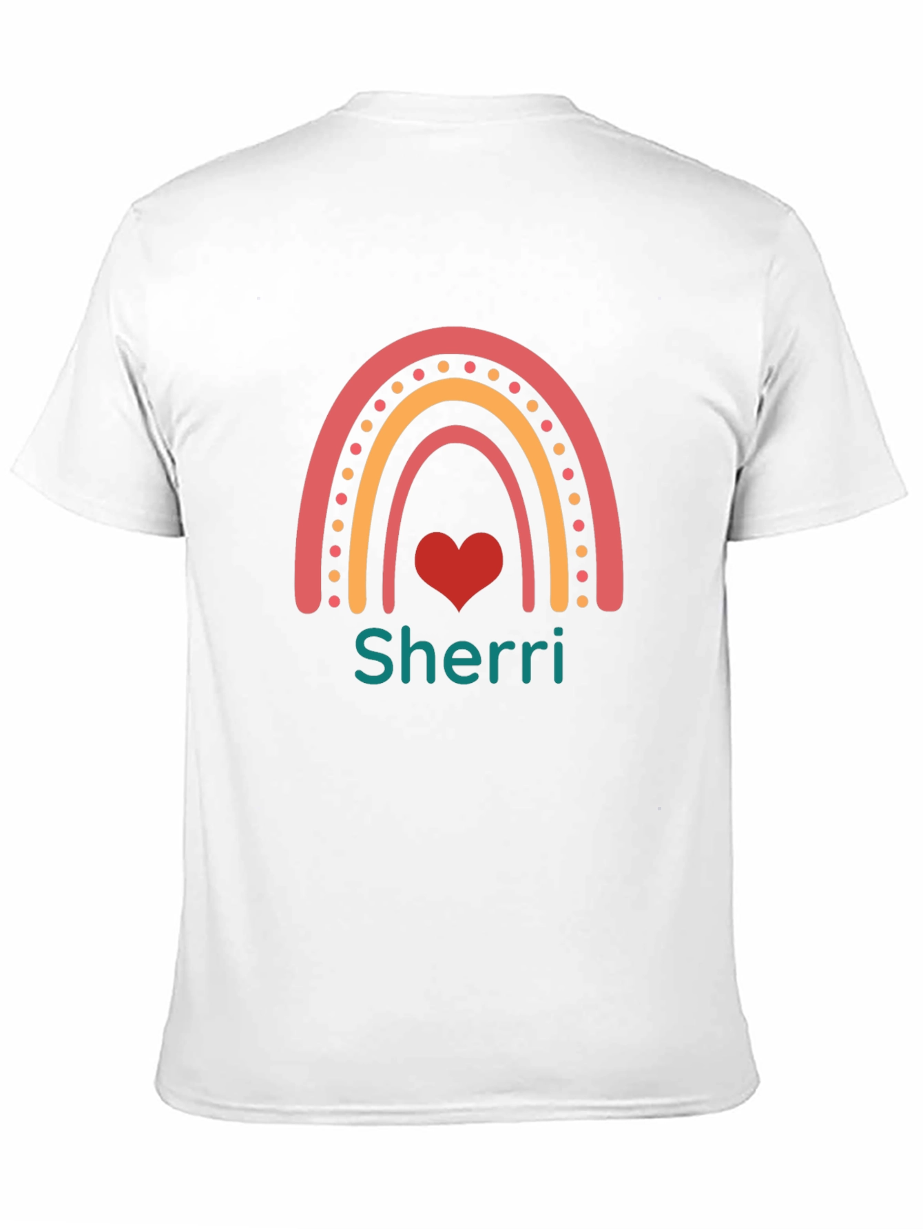 Personalized Rainbow Heart T-Shirt - Sherri Custom Name Tee