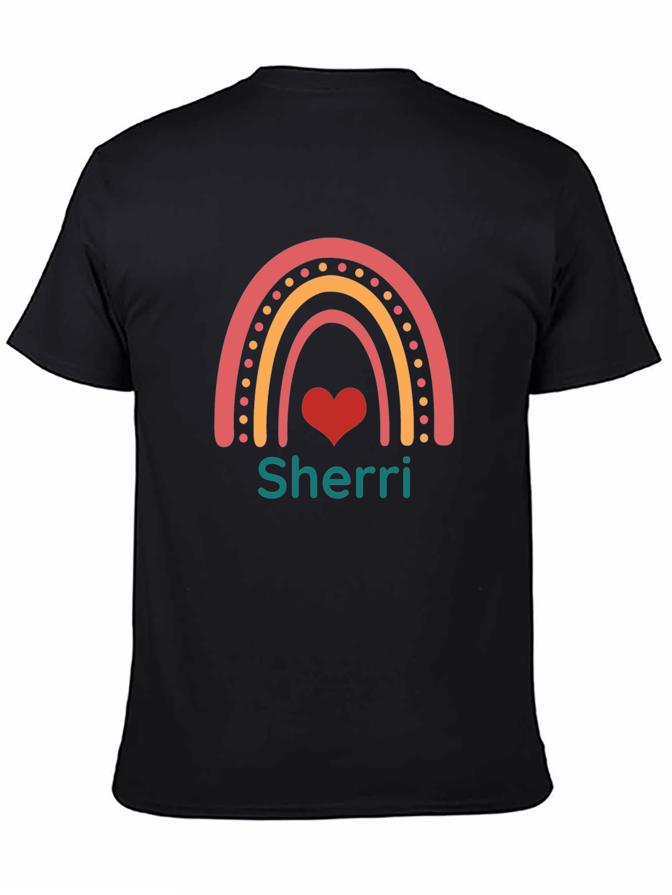 Personalized Rainbow Heart T-Shirt - Sherri Custom Name Tee