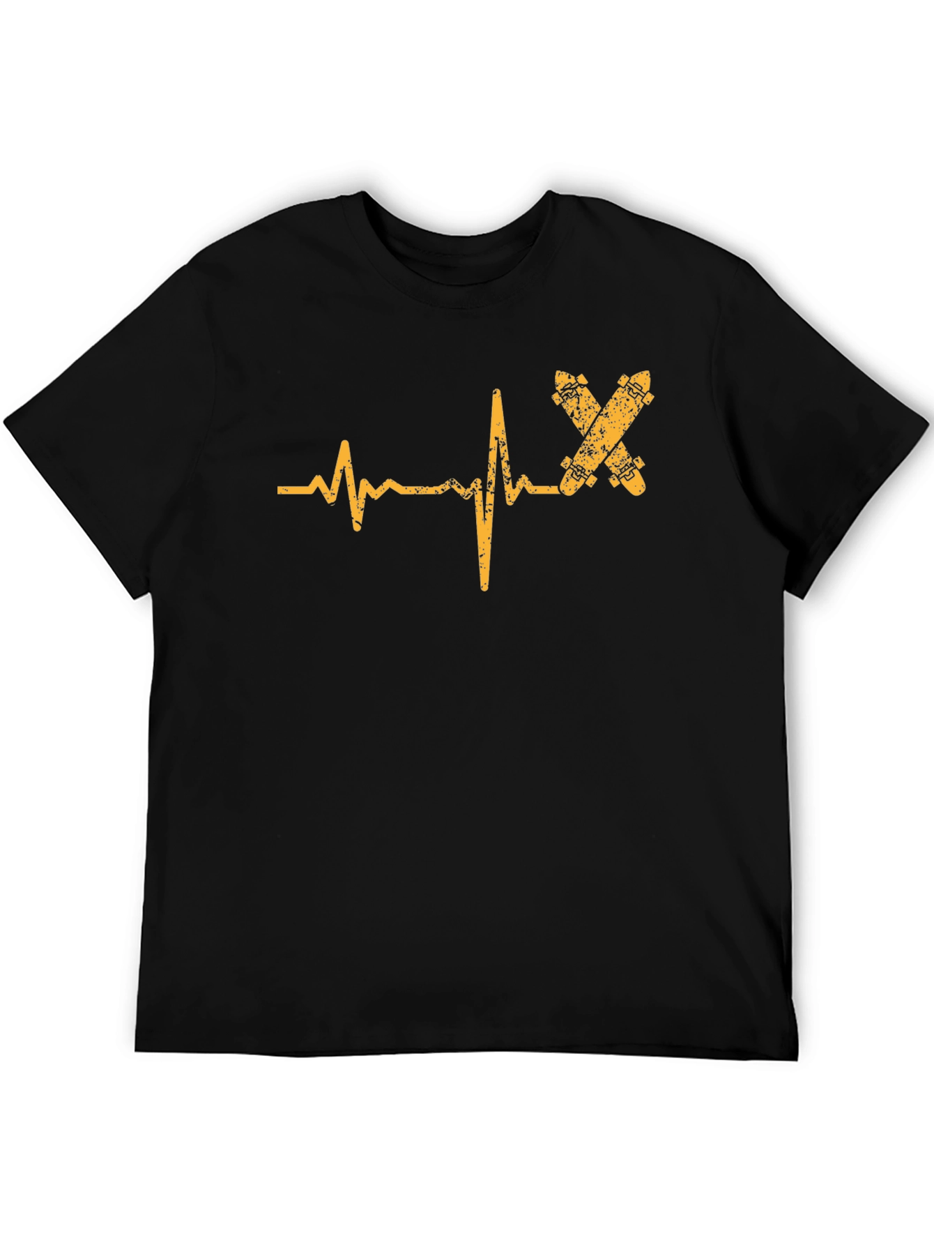 Skateboard Heartbeat T-Shirt - Black