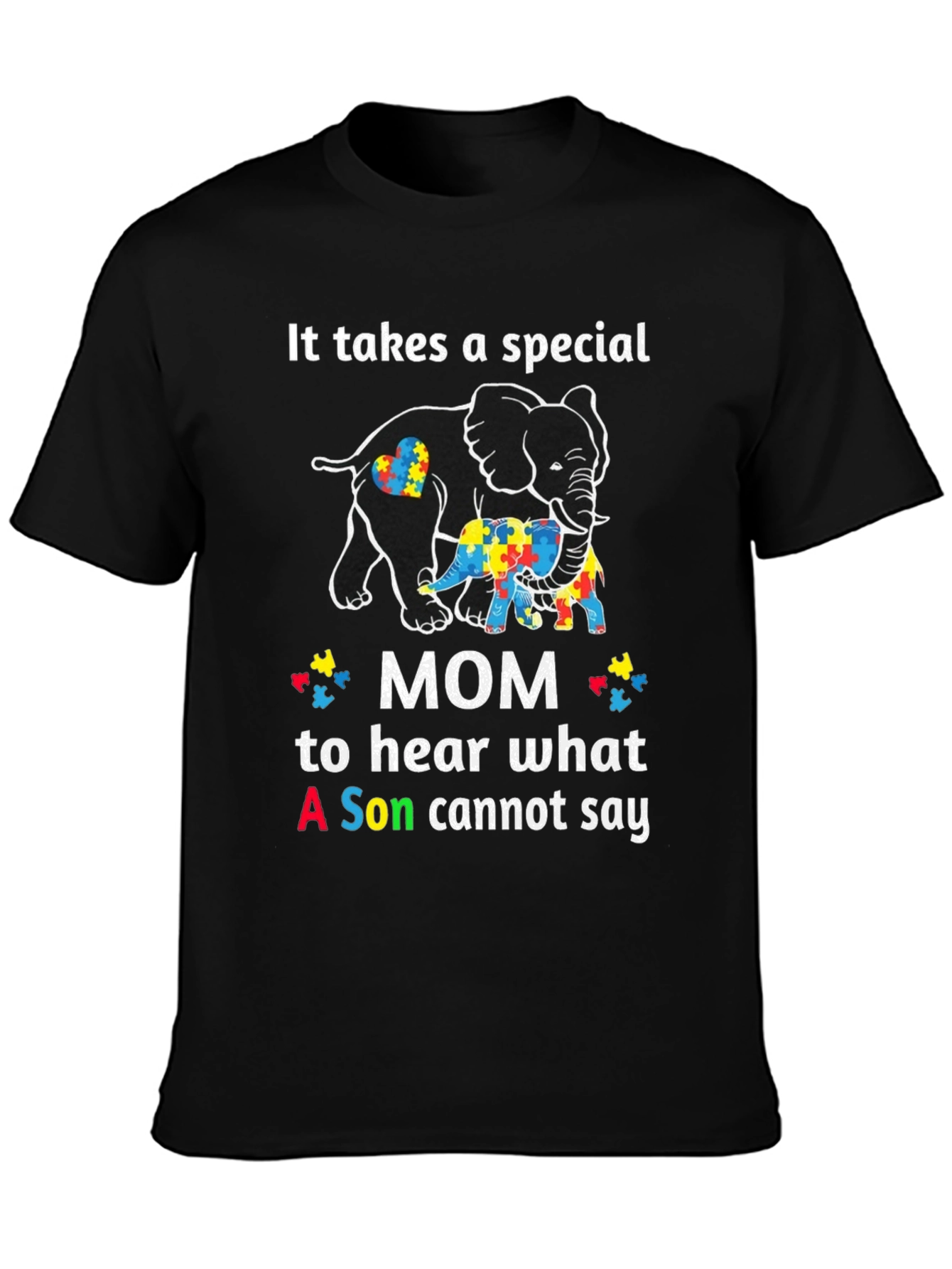Autism Awareness Mom Elephant T-Shirt