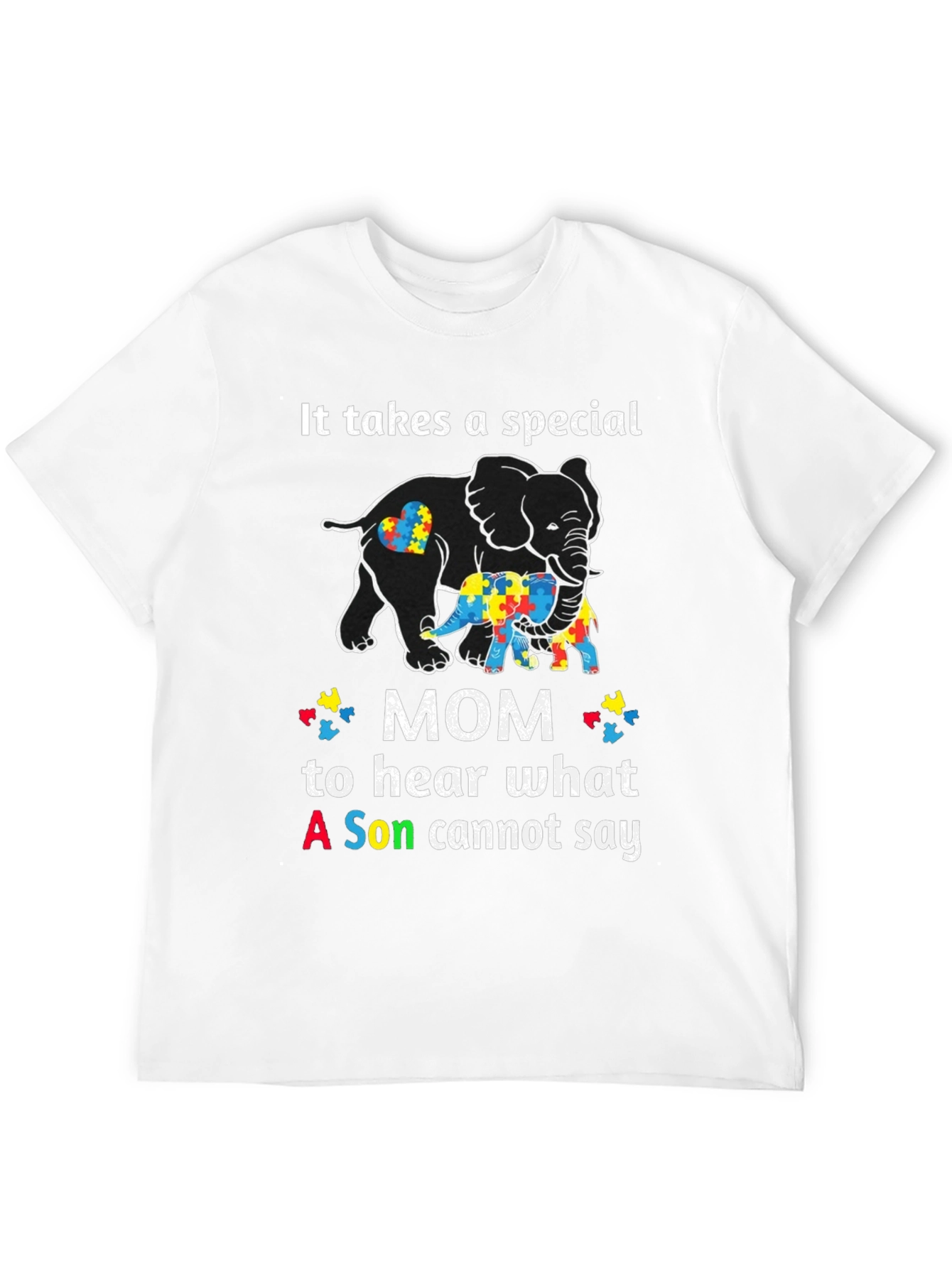 Autism Awareness Mom Elephant T-Shirt