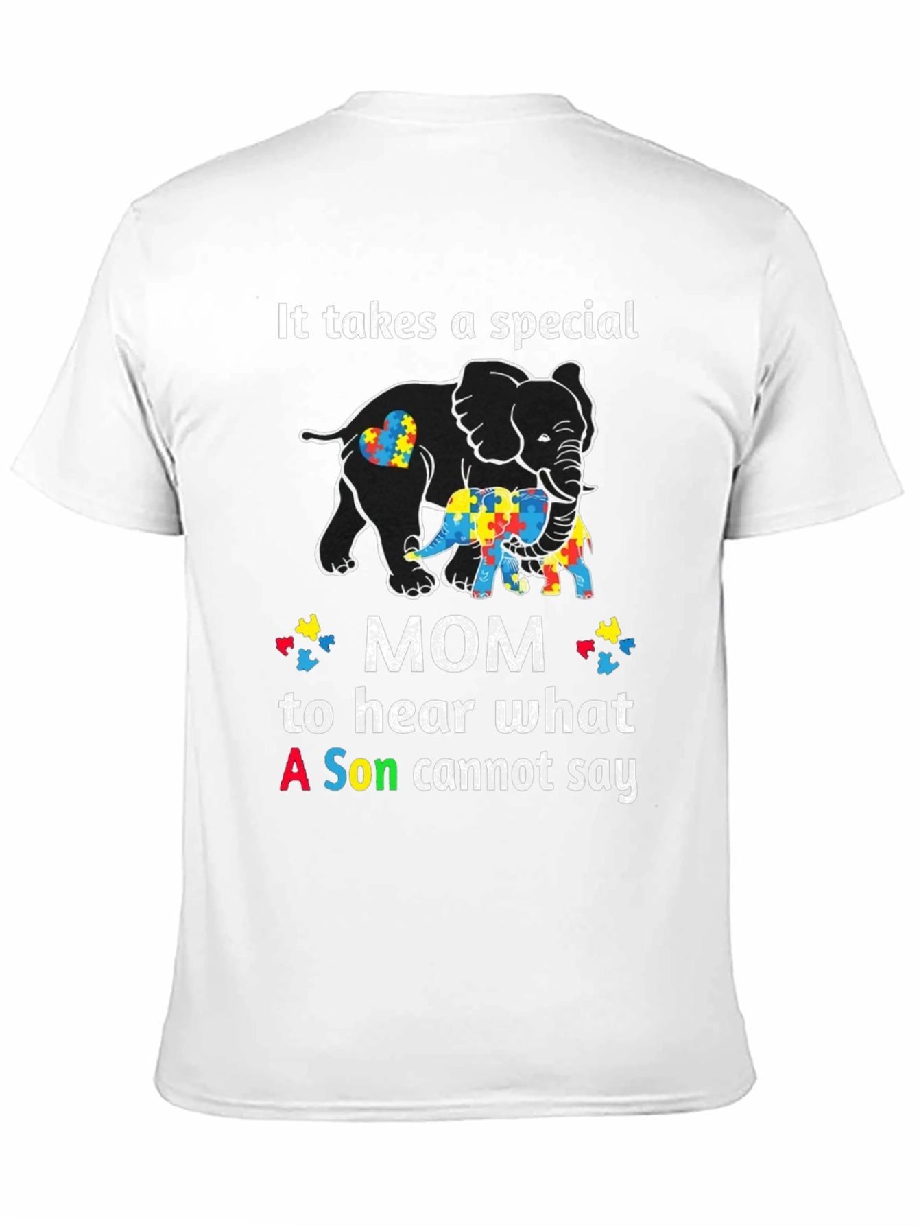 Autism Awareness Mom Elephant T-Shirt