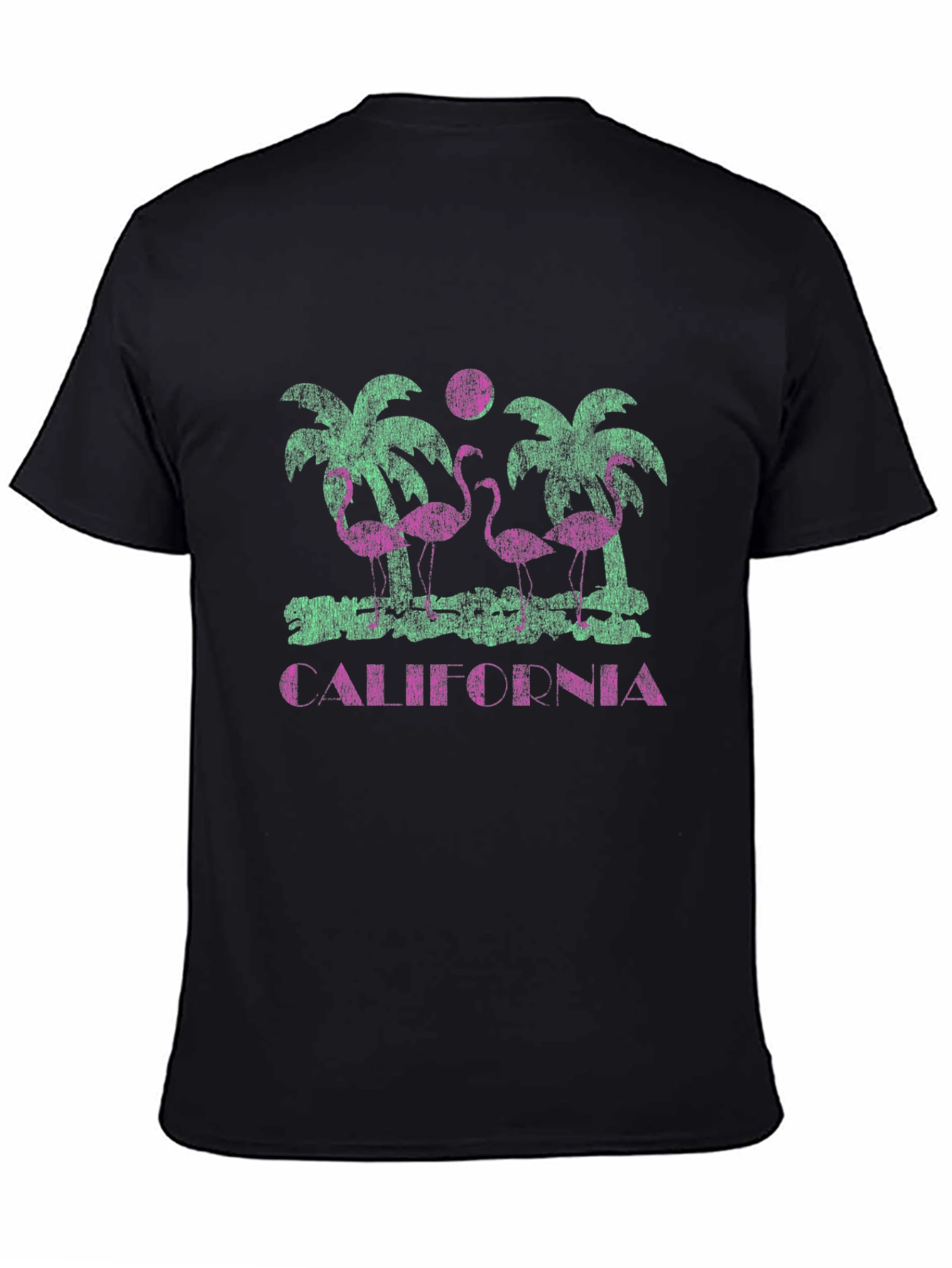 California Flamingo Palm Tree Graphic Tee