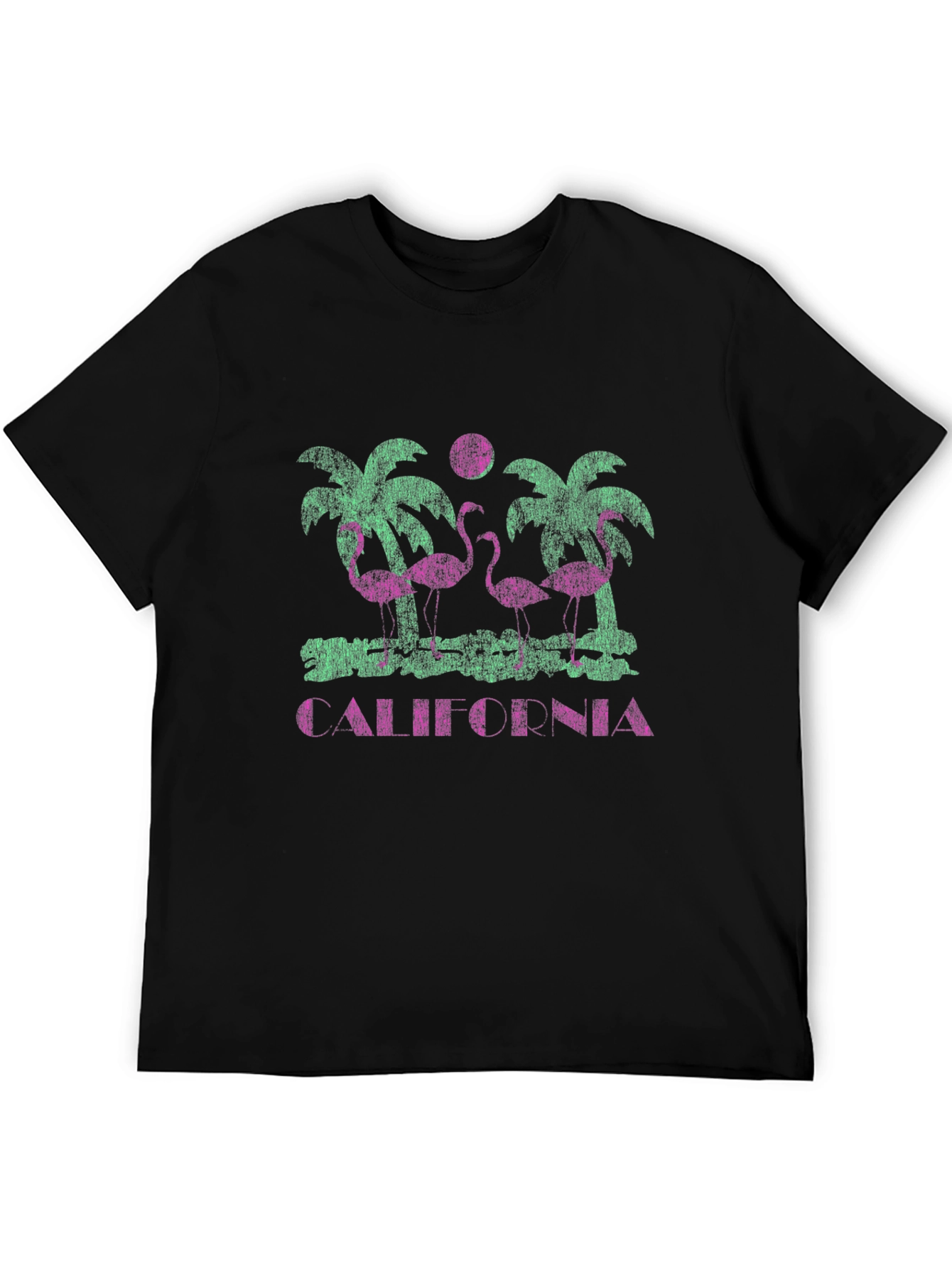 California Flamingo Palm Tree Graphic Tee
