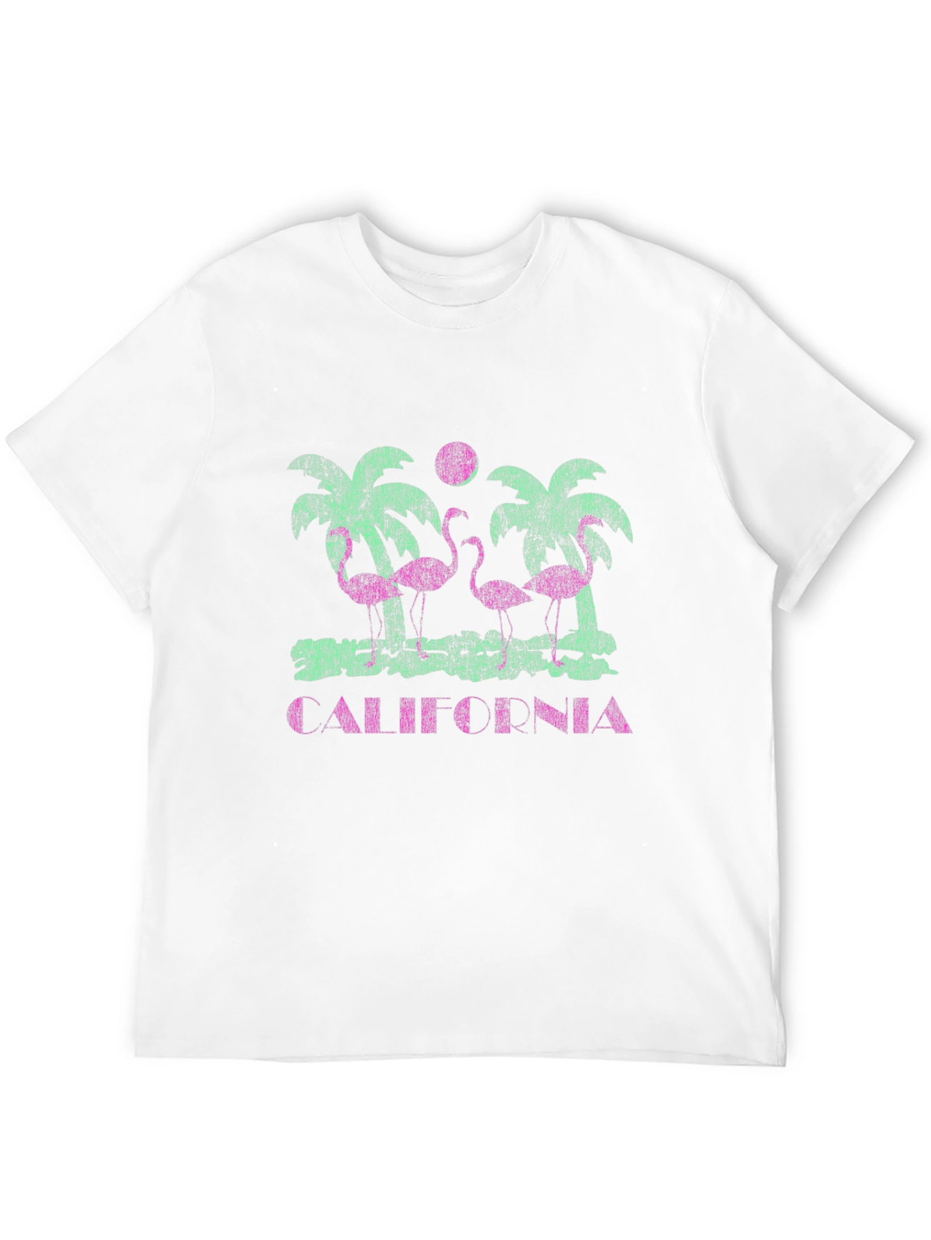 California Flamingo Palm Tree Graphic Tee