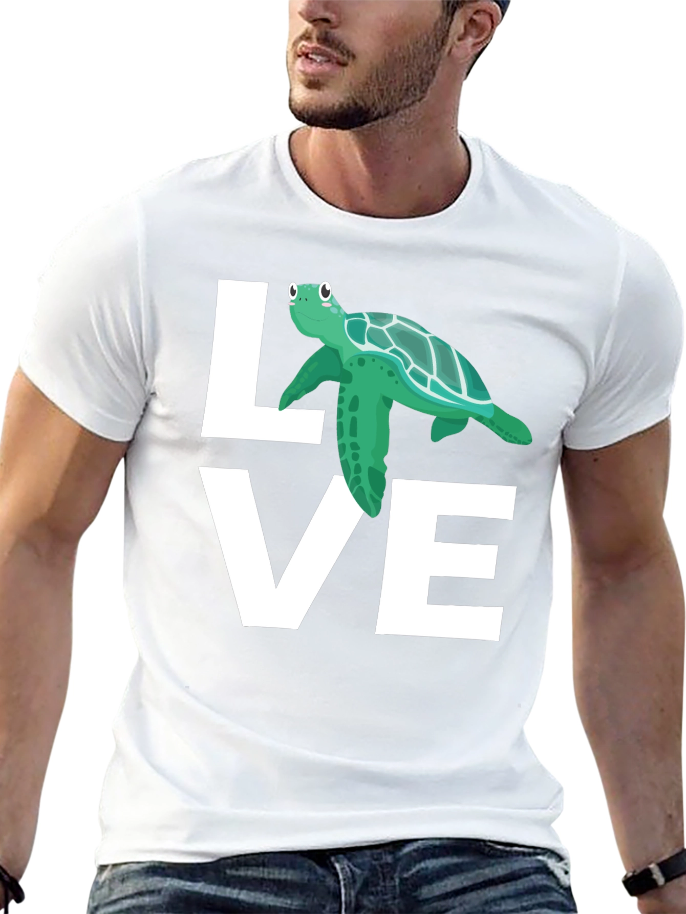 Love Turtle Graphic T-Shirt - Black