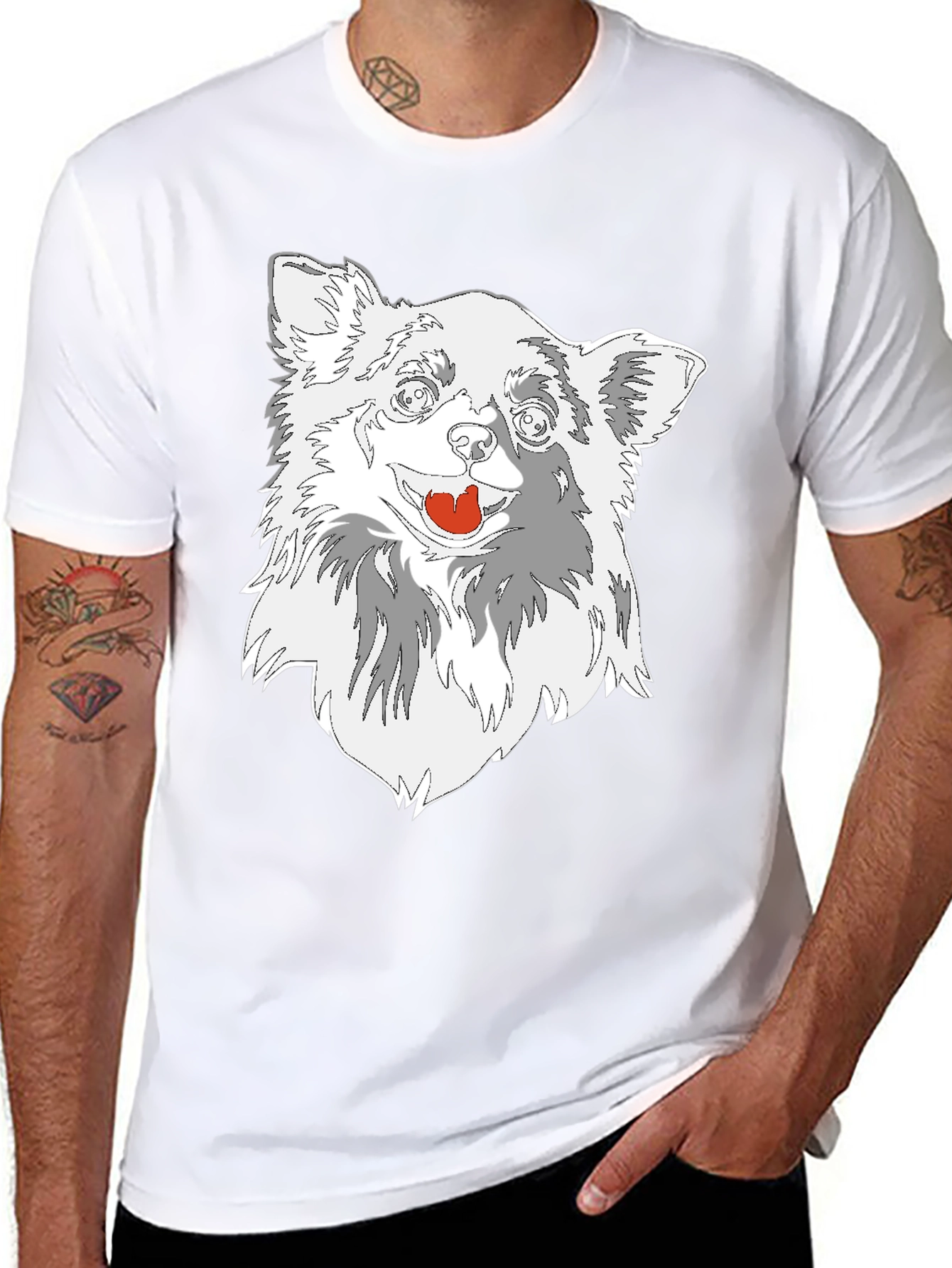 Dog Graphic Tee - Black Cotton Blend