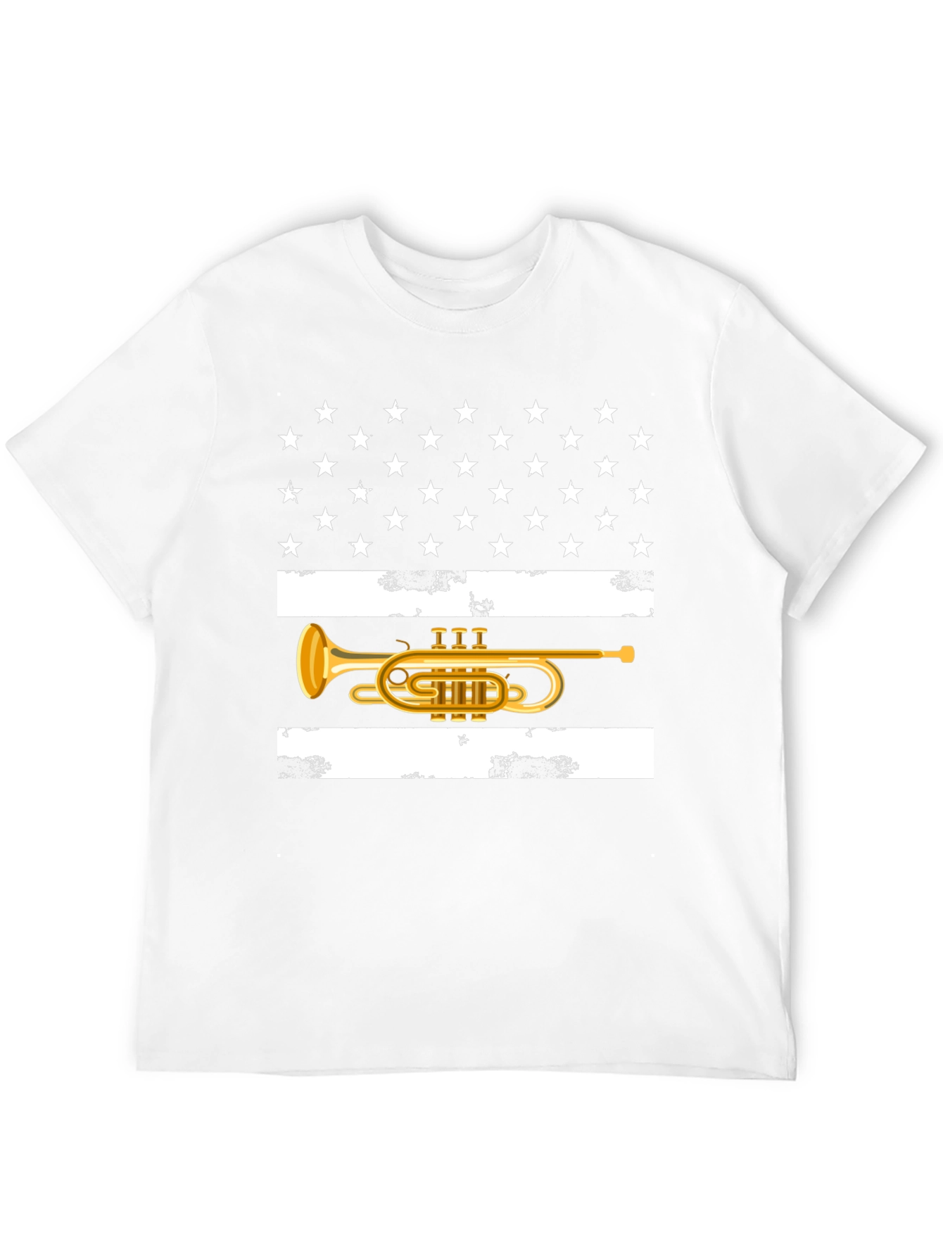 American Flag Trumpet T-Shirt Patriotic USA