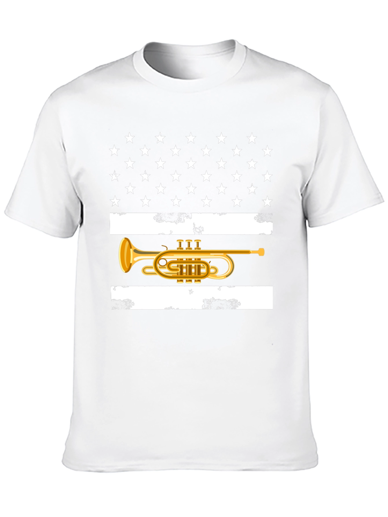 American Flag Trumpet T-Shirt Patriotic USA