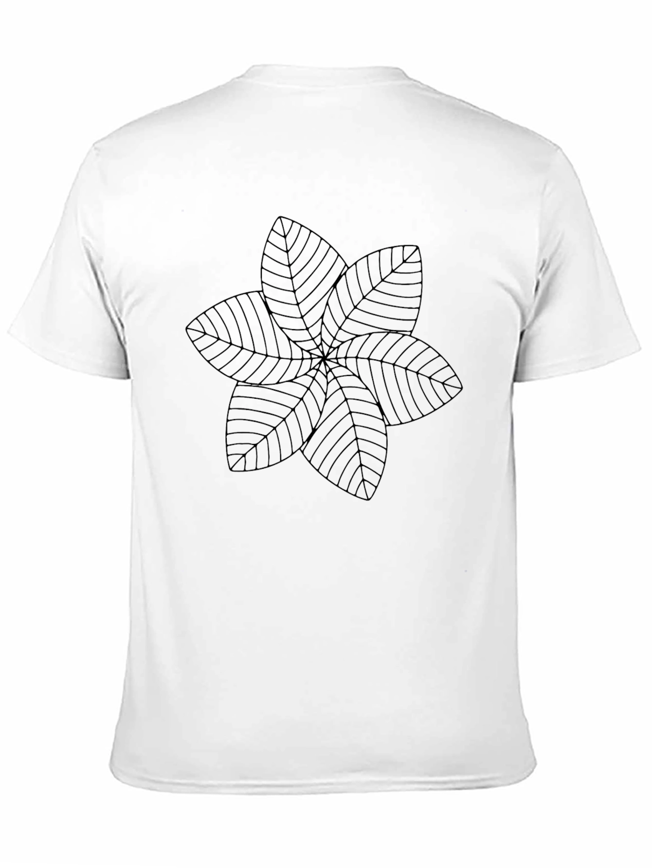 Black Leaf Pattern Tee - Modern Graphic Print