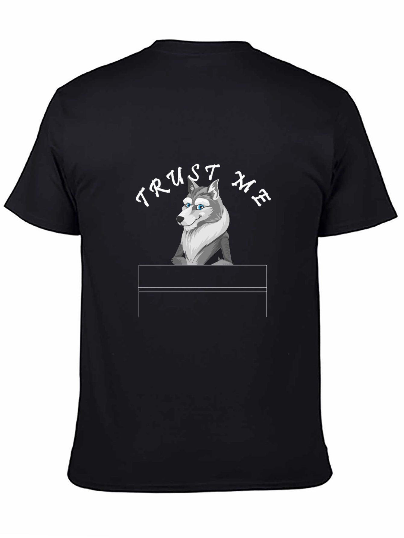 Trust Me Wolf Graphic Tee - Black Cotton T-Shirt