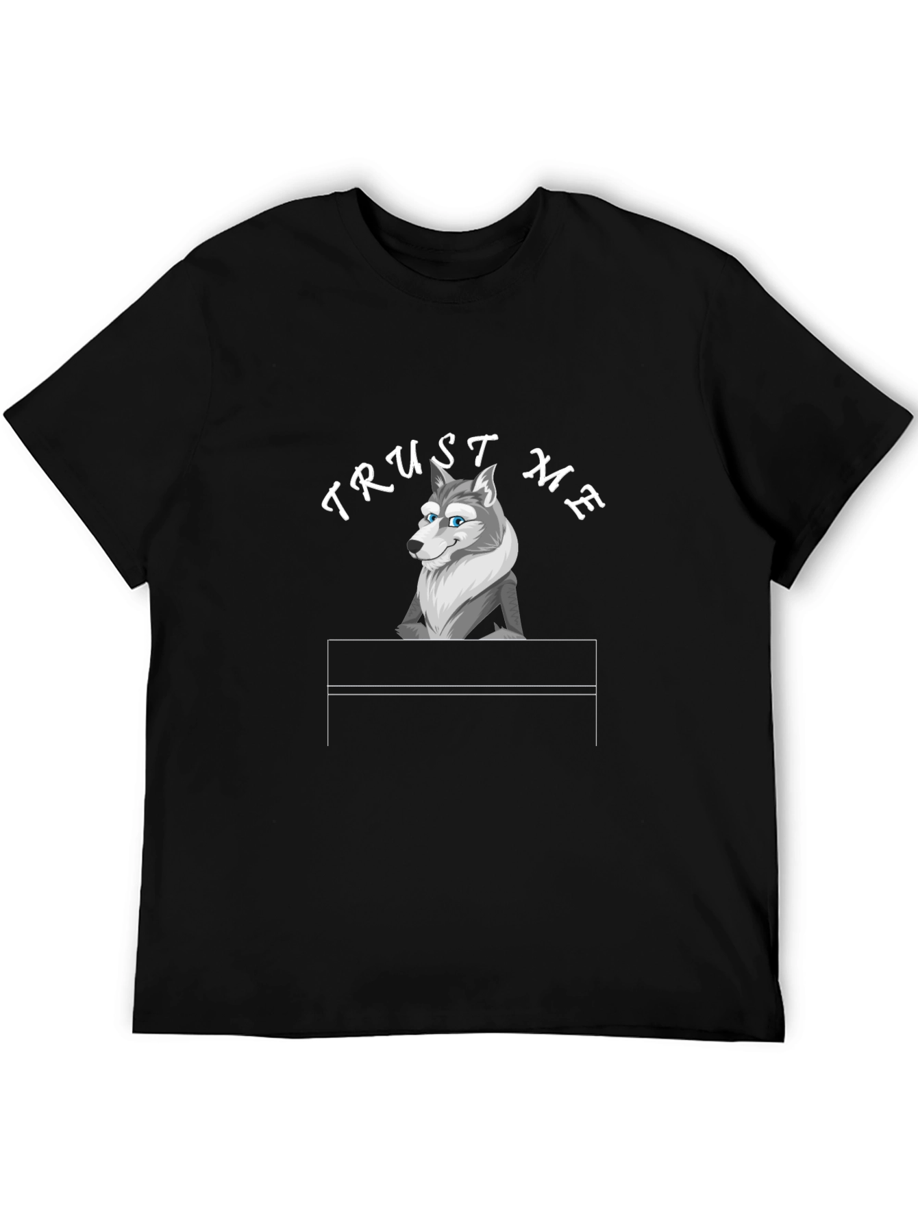 Trust Me Wolf Graphic Tee - Black Cotton T-Shirt