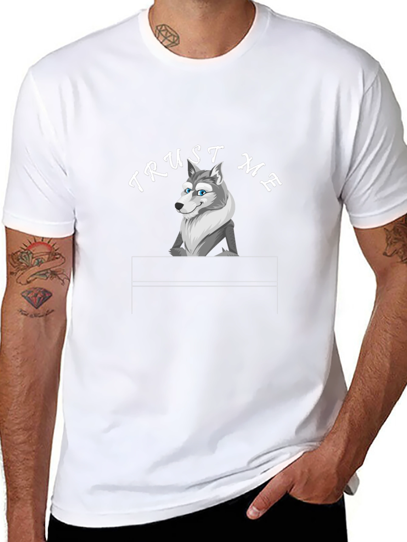 Trust Me Wolf Graphic Tee - Black Cotton T-Shirt
