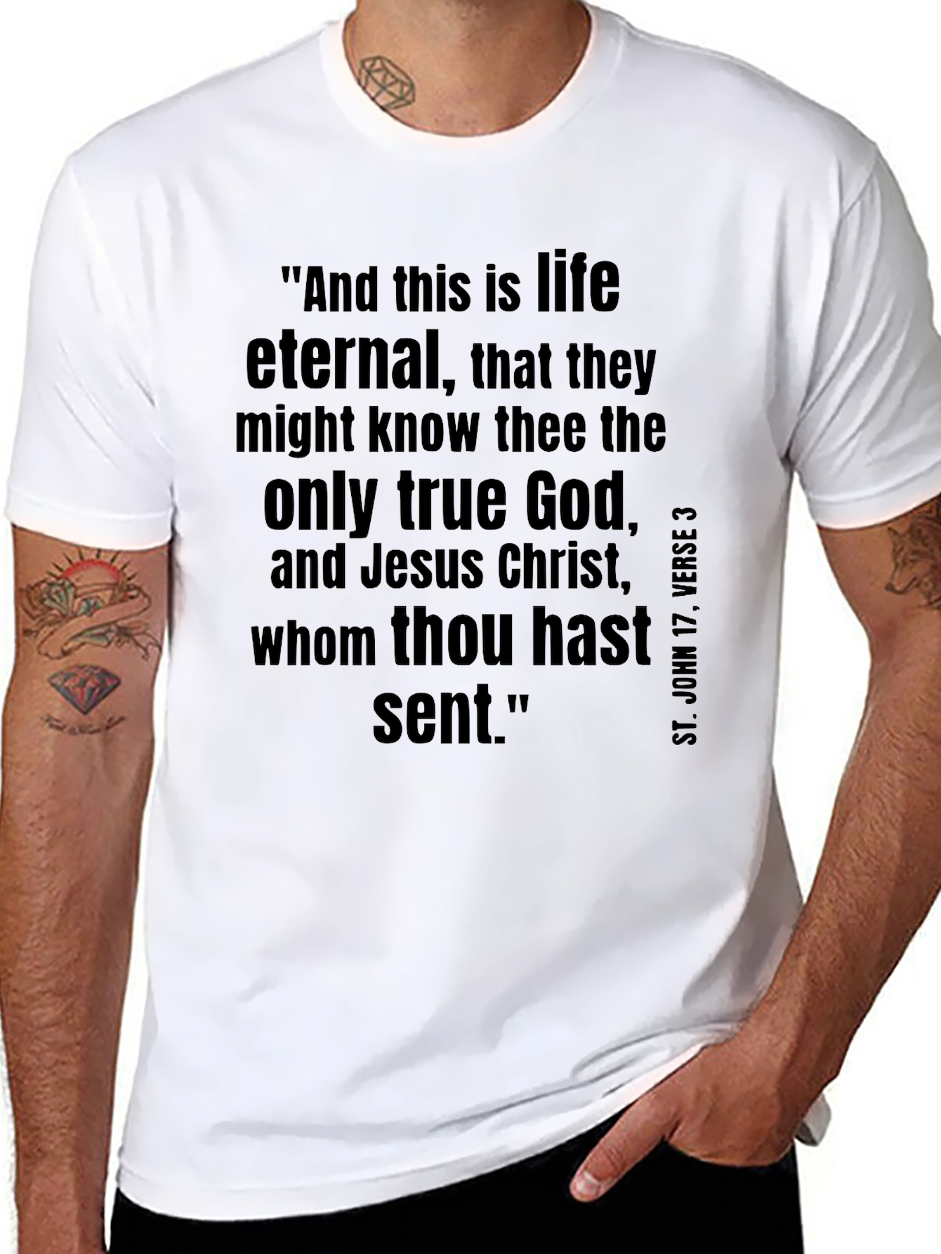 Eternal Life T-Shirt Christian Verse Black Tee