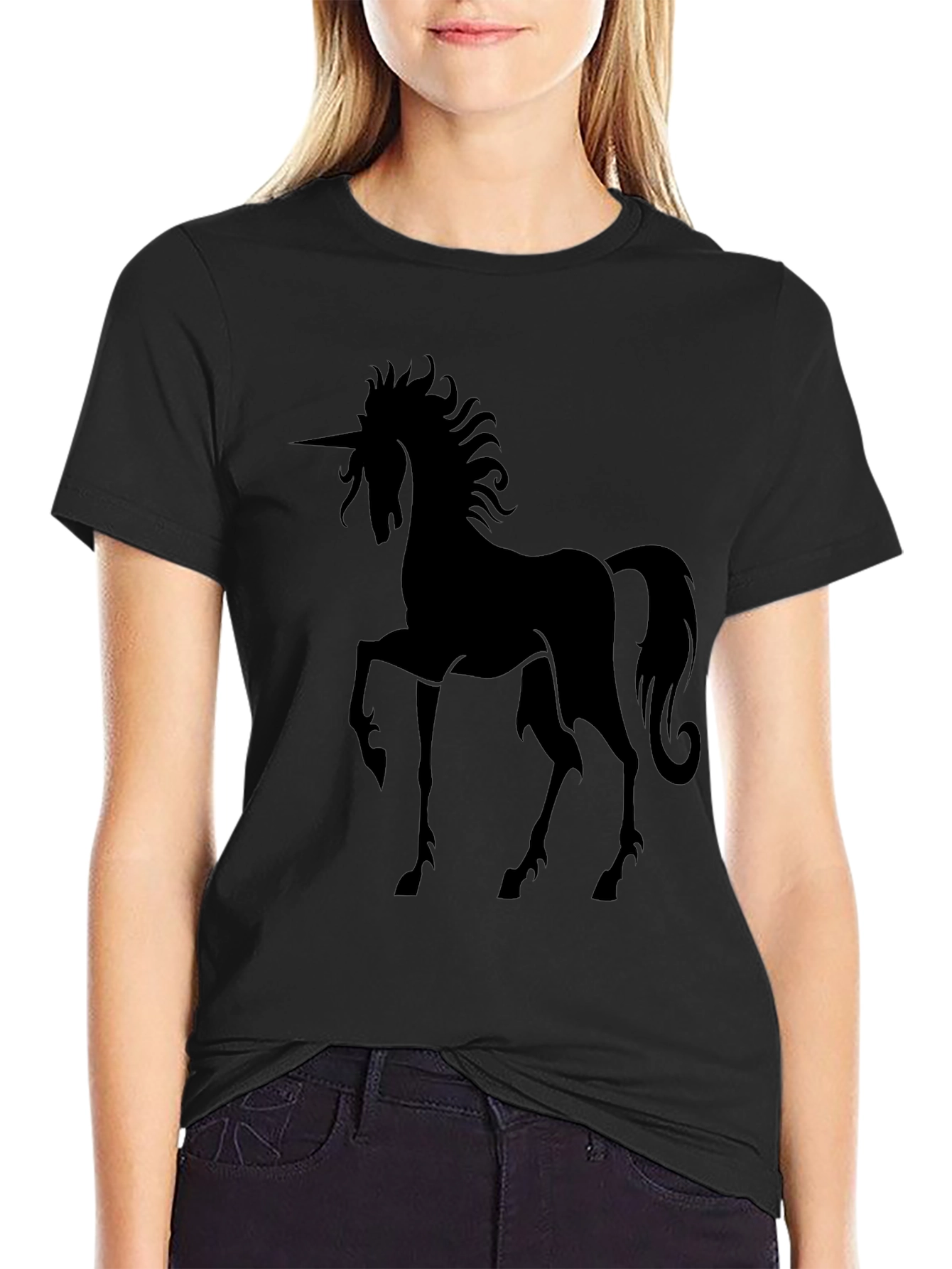 Unicorn Silhouette Black T-Shirt