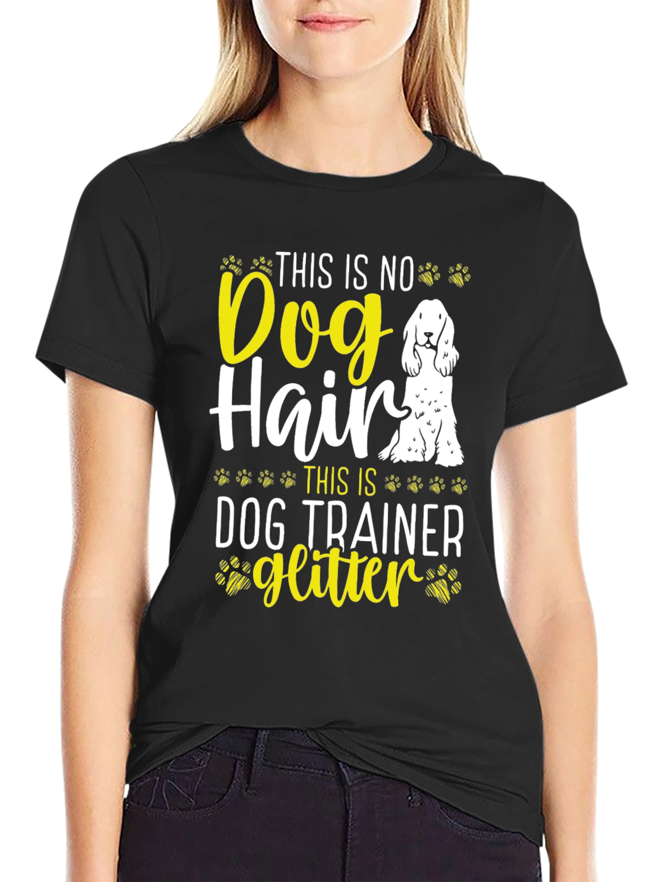 Dog Trainer Glitter T-Shirt Funny Dog Lover Tee