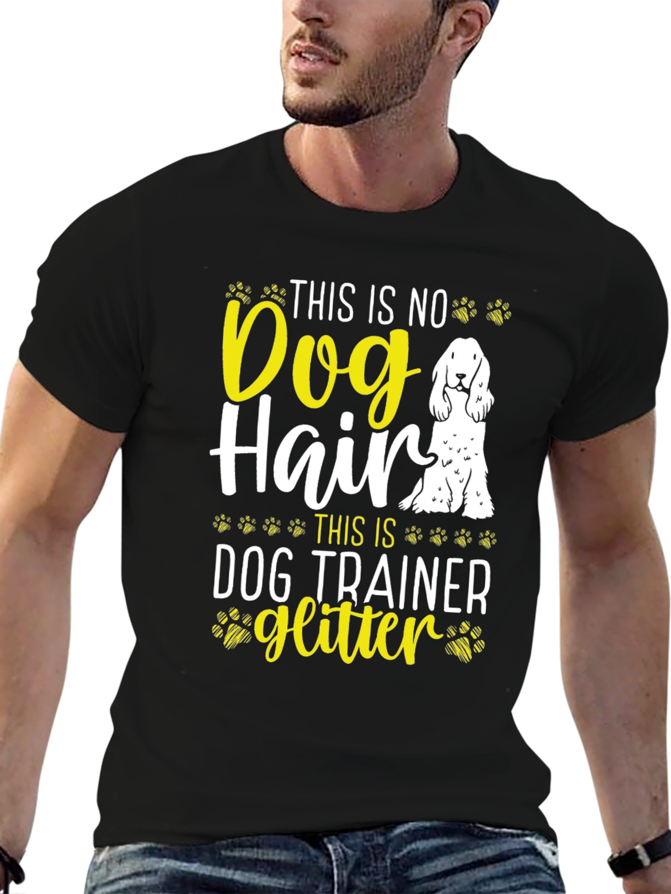 Dog Trainer Glitter T-Shirt Funny Dog Lover Tee
