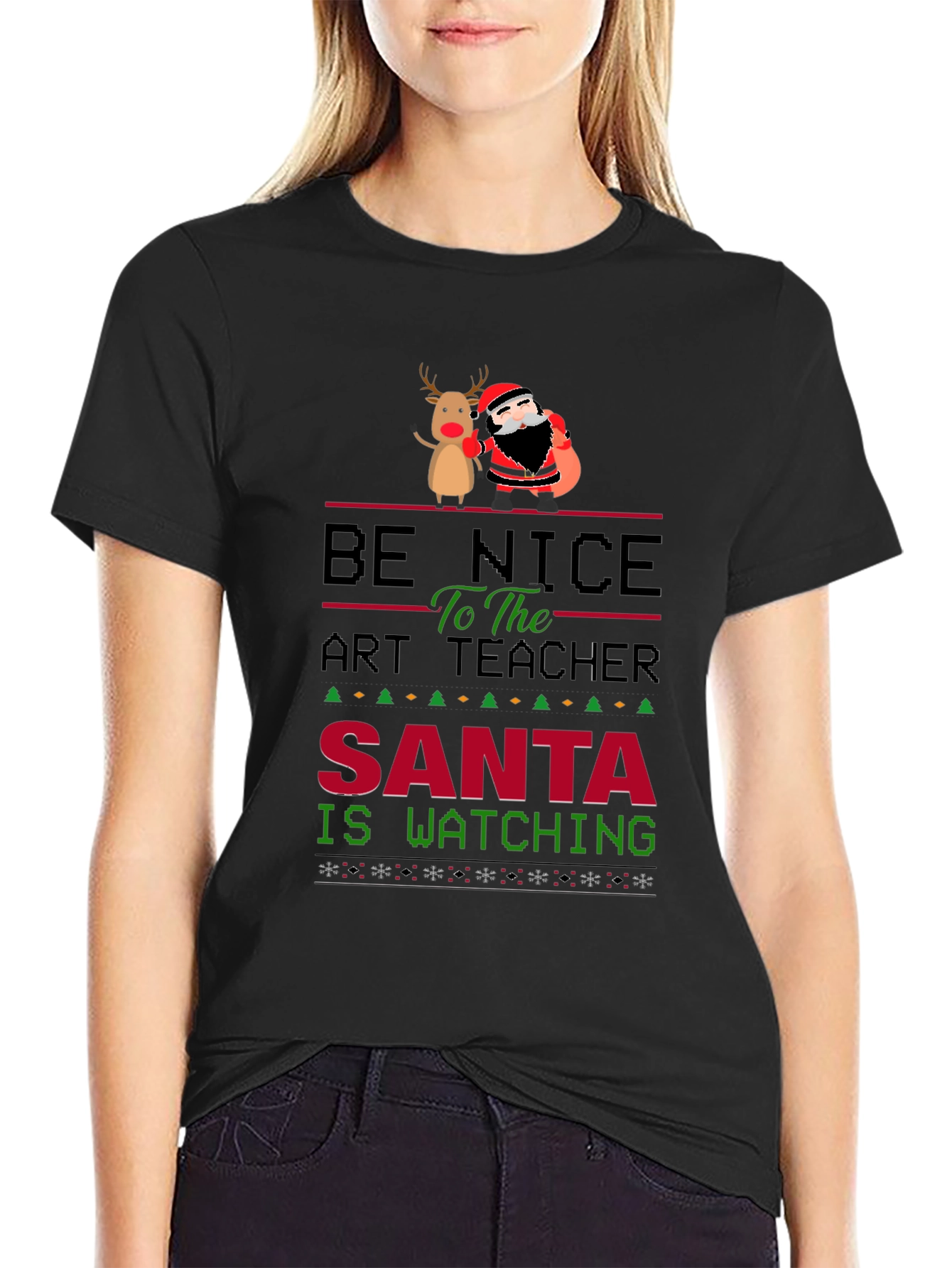 Be Nice to the Art Teacher Christmas Graphic Tee