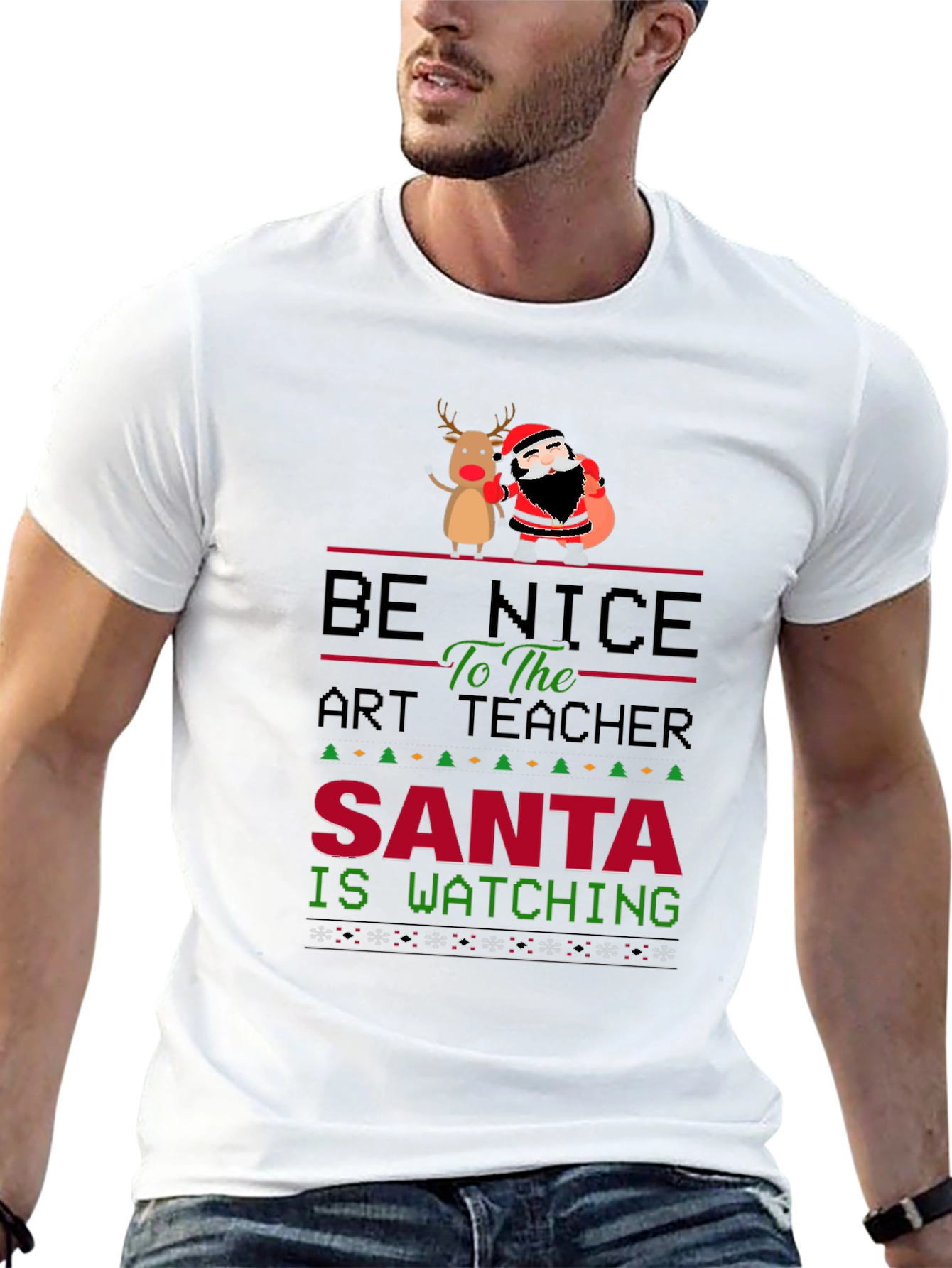 Be Nice to the Art Teacher Christmas Graphic Tee